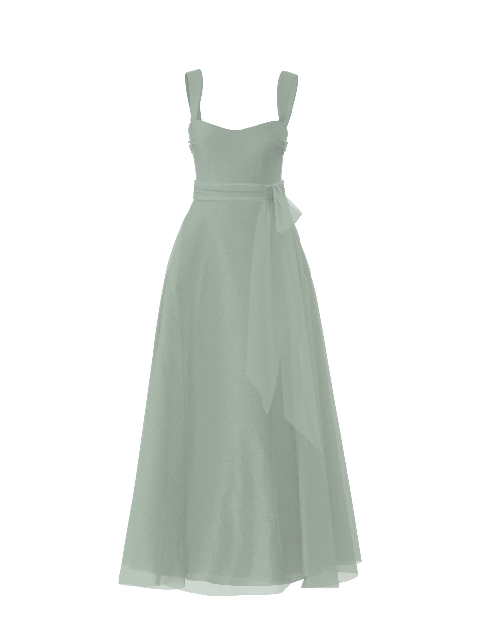 Alexis Bodice & Cerisa Skirt Set with Sash Belt in Sage Green - Perfect for Weddings, Parties, and Formal Events