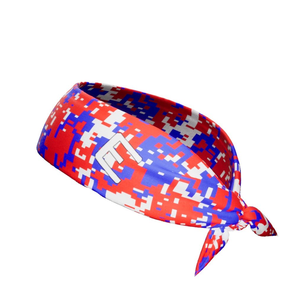 RWB Digital Camouflage Tie Headband - Adjustable & Breathable for Running, Workout, Sports, and Outdoor Activities