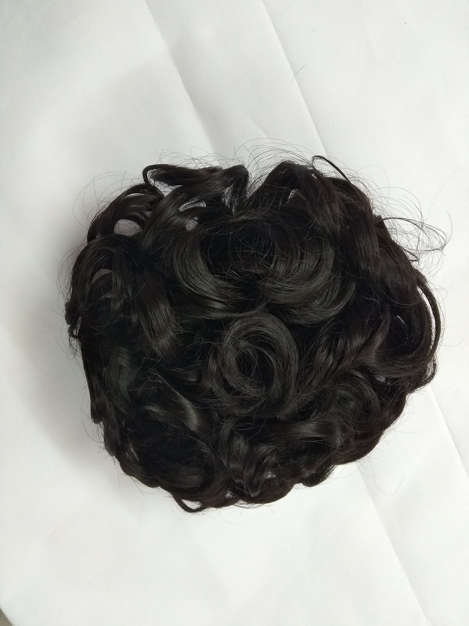 Stylera Women's Natural Brown Curly Hair Bun Wig - Rubber-Free, One Size Fits All - Perfect for Bridal, Cosplay, and Everyday Hair Extensions
