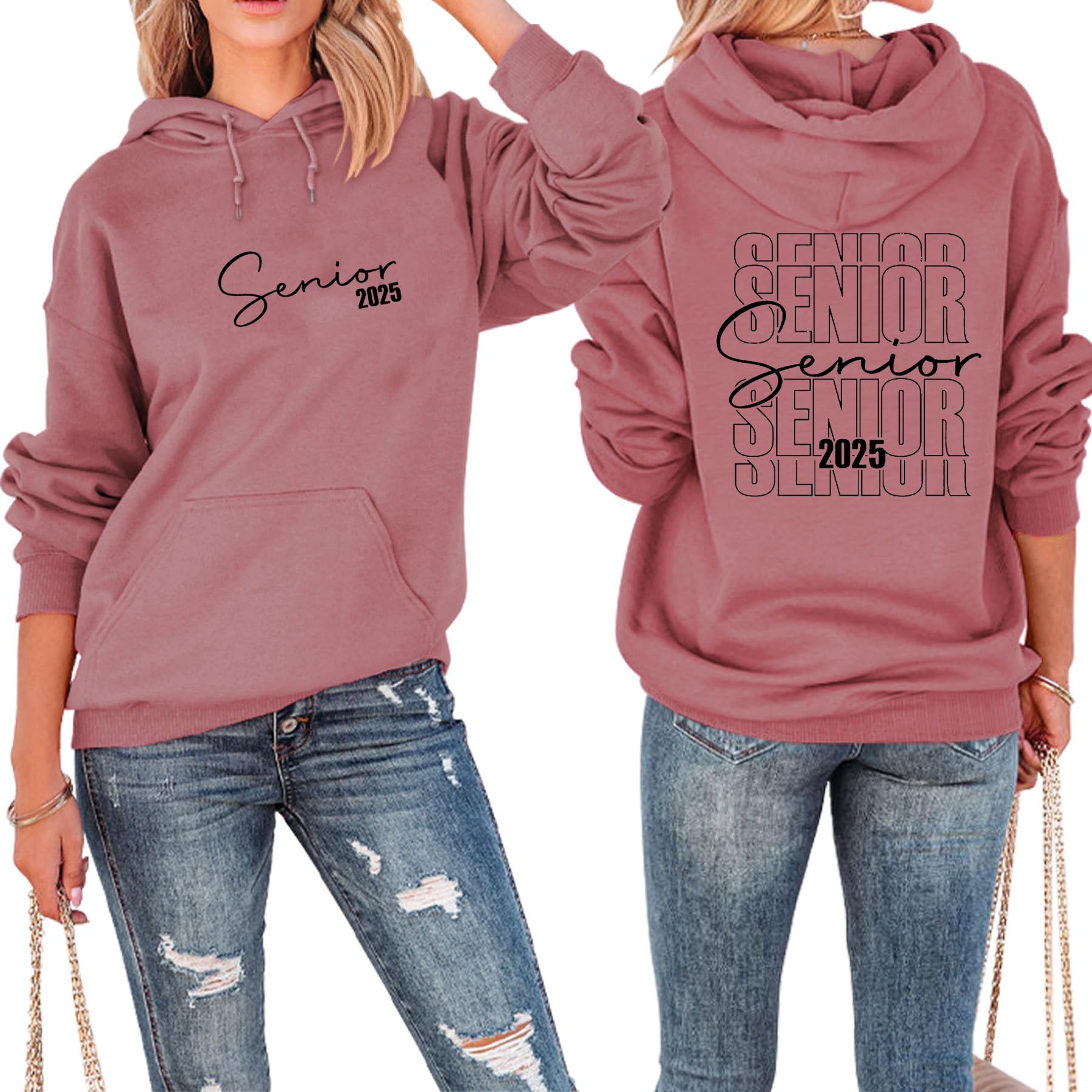 Class of 2025 Hoodies for Women - Graduation Sweatshirt with Pocket, Long Sleeve Pullover Top - Perfect Senior Gift & School Spirit Wear for 2025 Graduates