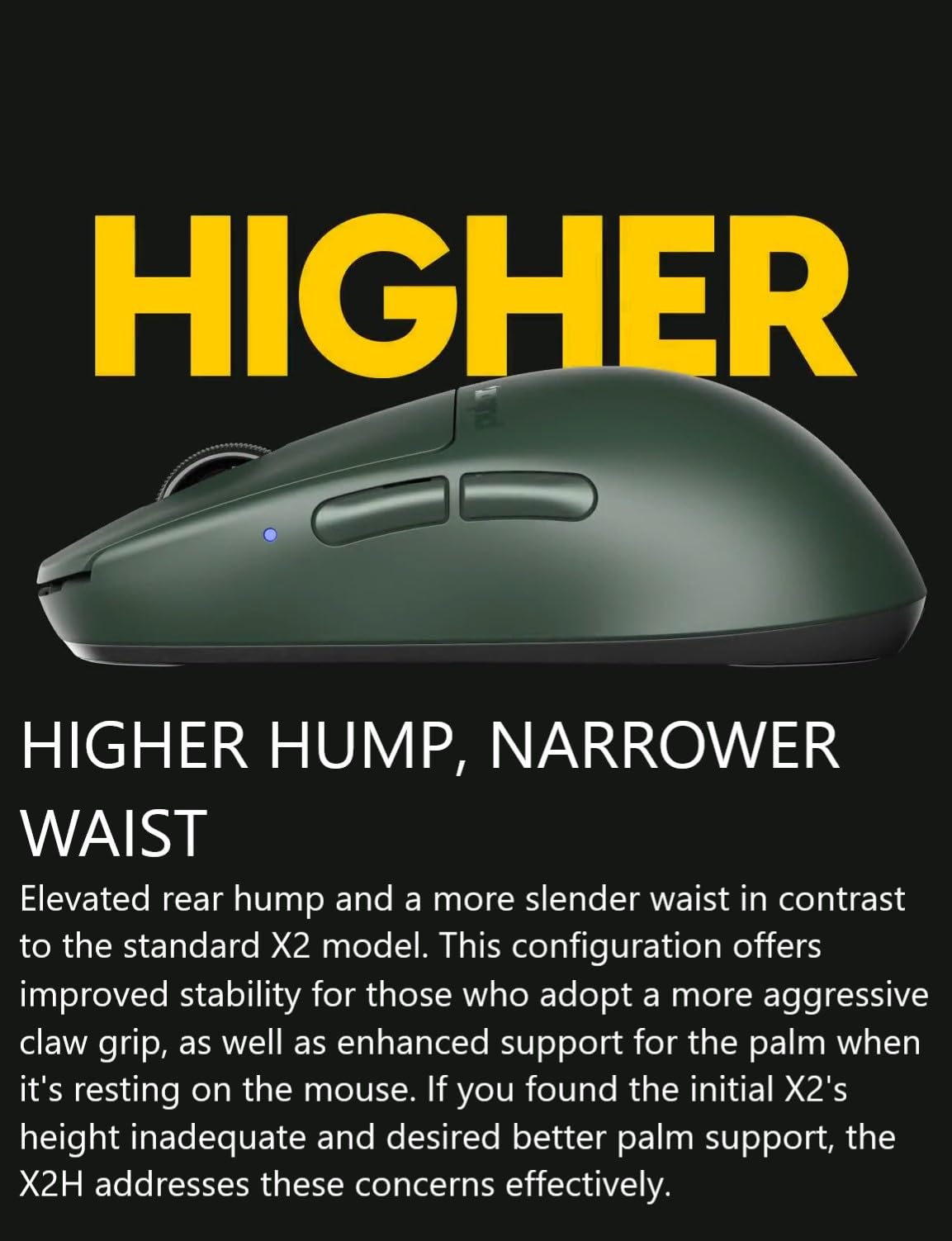 Pulsar X2H Wireless Gaming Mouse - Ultra Lightweight 54g, Symmetrical Design, PAW3395 26K DPI Sensor, 4K Dongle & 2.4GHz Connectivity, 100H Battery Life - Green | Perfect for FPS, MOBA & Esports Gaming