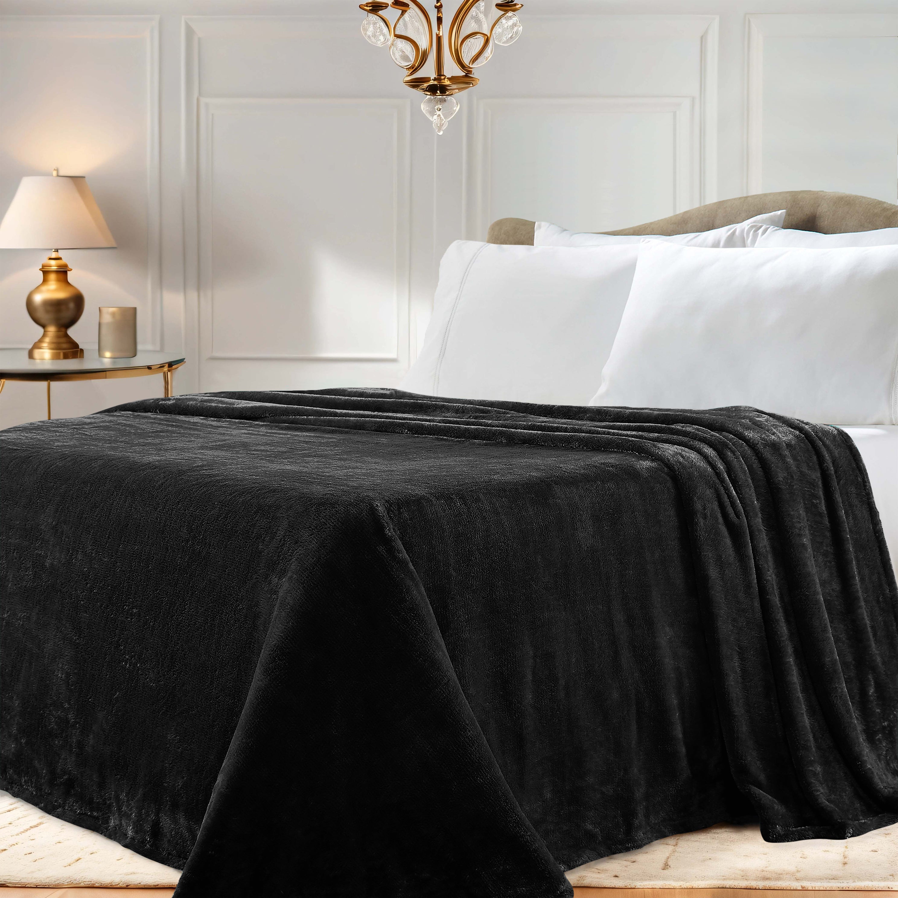 Classic Solid Fleece Plush Medium Weight Fluffy Soft Blanket - Cozy & Warm for Bed, Sofa, Travel & Gifts | Ultra-Soft Throw Blanket for All Seasons