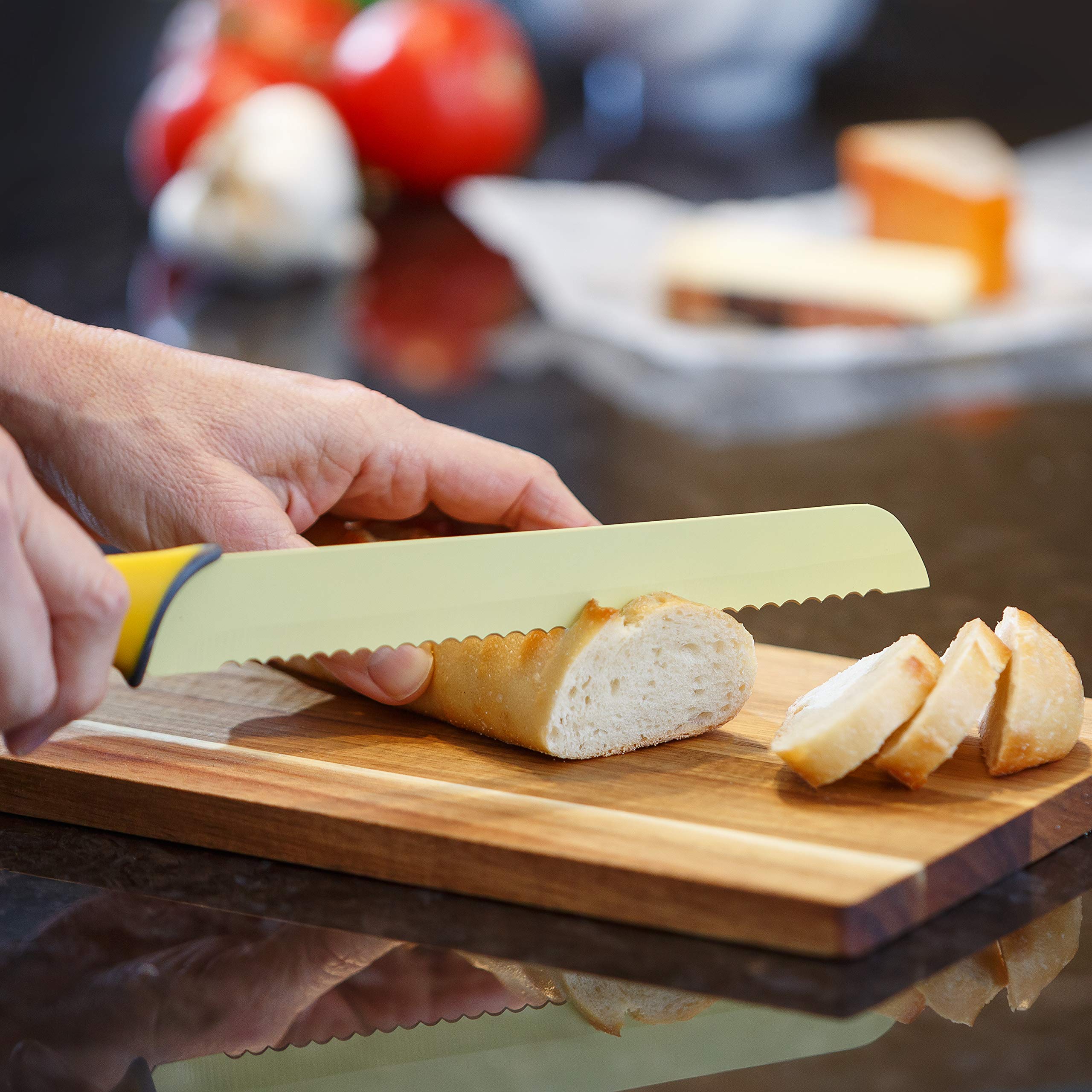 Premium GLAD Kitchen Knife Set - 6-Piece Stainless Steel Chef Knives with Protective Sheaths | Ultra-Sharp Colored Blades & Ergonomic Non-Slip Handles | Complete Cooking Essentials for Home Chefs & Culinary Enthusiasts | Perfect for Meal Prep, Slicing, Dicing & Professional Cooking