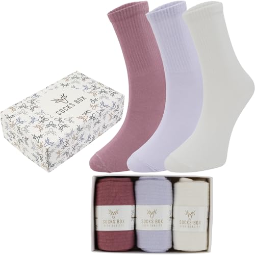 3 Pairs Pink, Lilac, White
