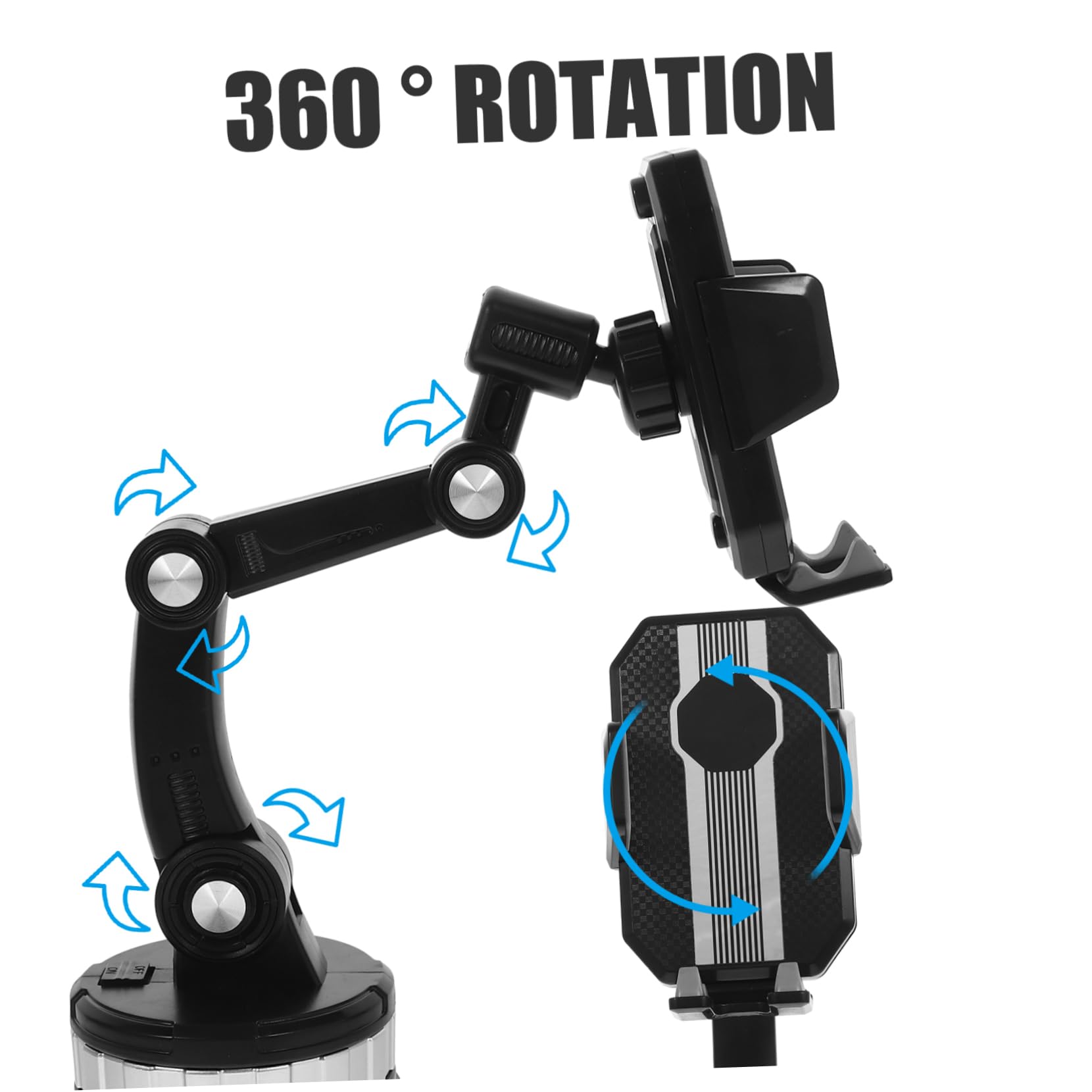 Homoyoyo Car Phone Holder - Strong Suction Cup Auto Phone Mount for iPhone & Android (Black) | Perfect for GPS Navigation & Hands-Free Driving