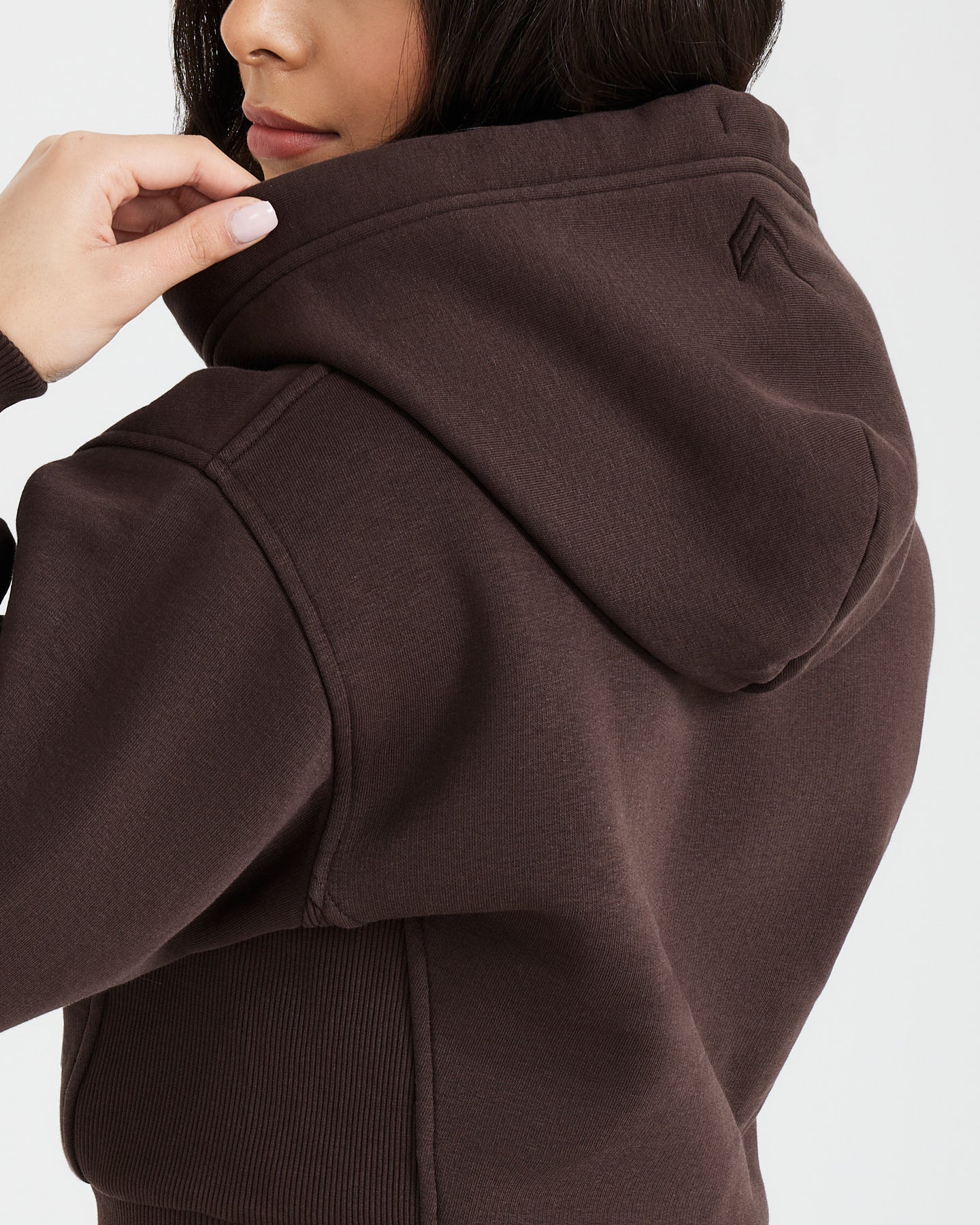 Classic Lounge Cropped Zip Through Hoodie - 70% Cocoa Brown, Women's Casual Pullover Sweatshirt for Comfort & Style | Perfect for Lounging, Running Errands & Coffee Dates