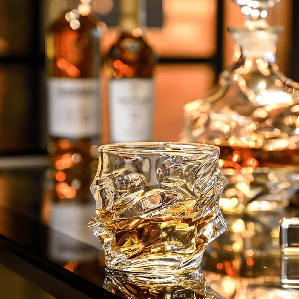 Premium Japanese Crystal Whiskey Glasses Set - Heavy Base Old Fashioned & Rocks Glasses for Scotch, Bourbon, Cigar Pairing - Elegant Barware for Home Entertaining & Gift Giving