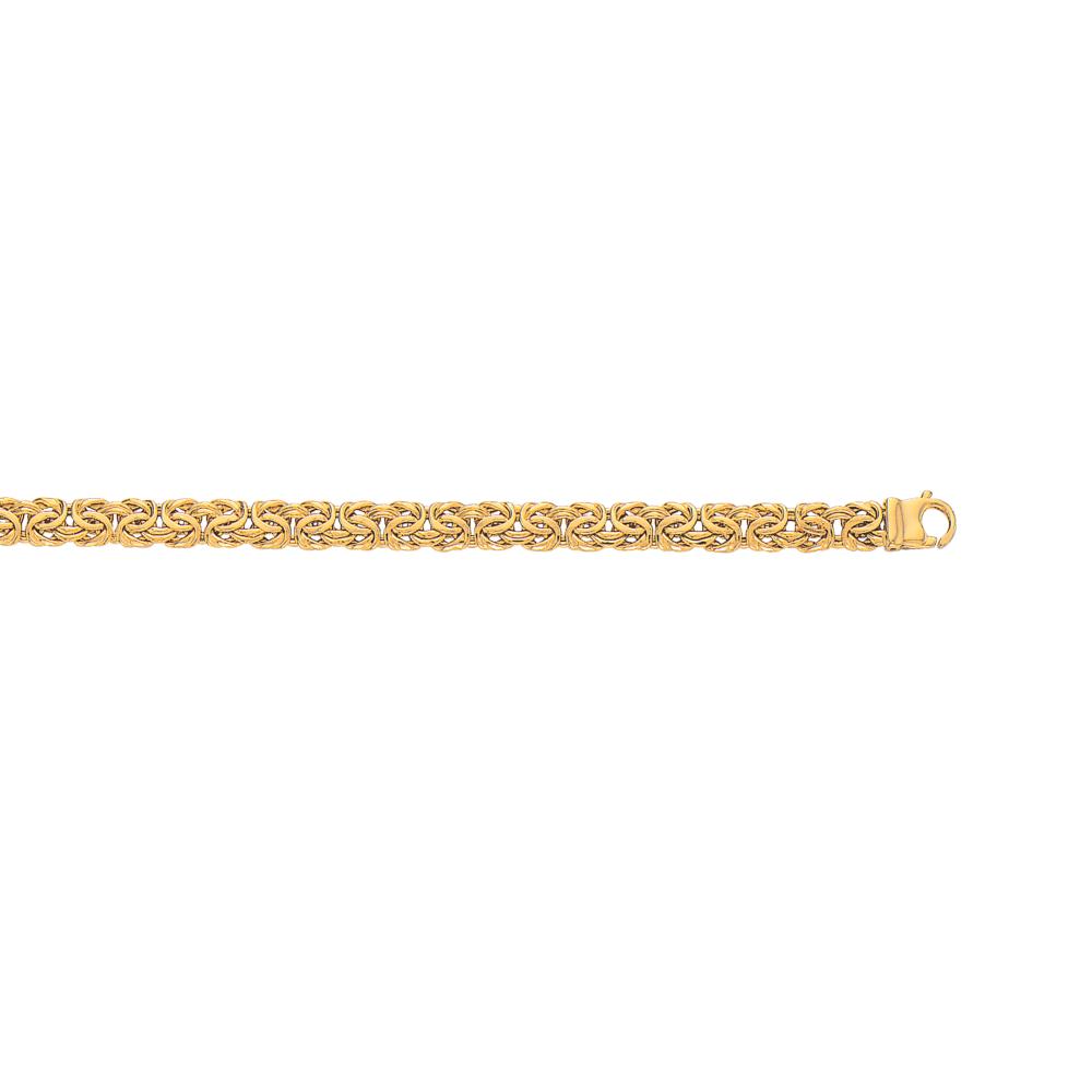 14K Gold 7.2mm Byzantine Chain Bracelet for Women - Elegant Handmade Jewelry Gift for Anniversary, Birthday & Special Occasions
