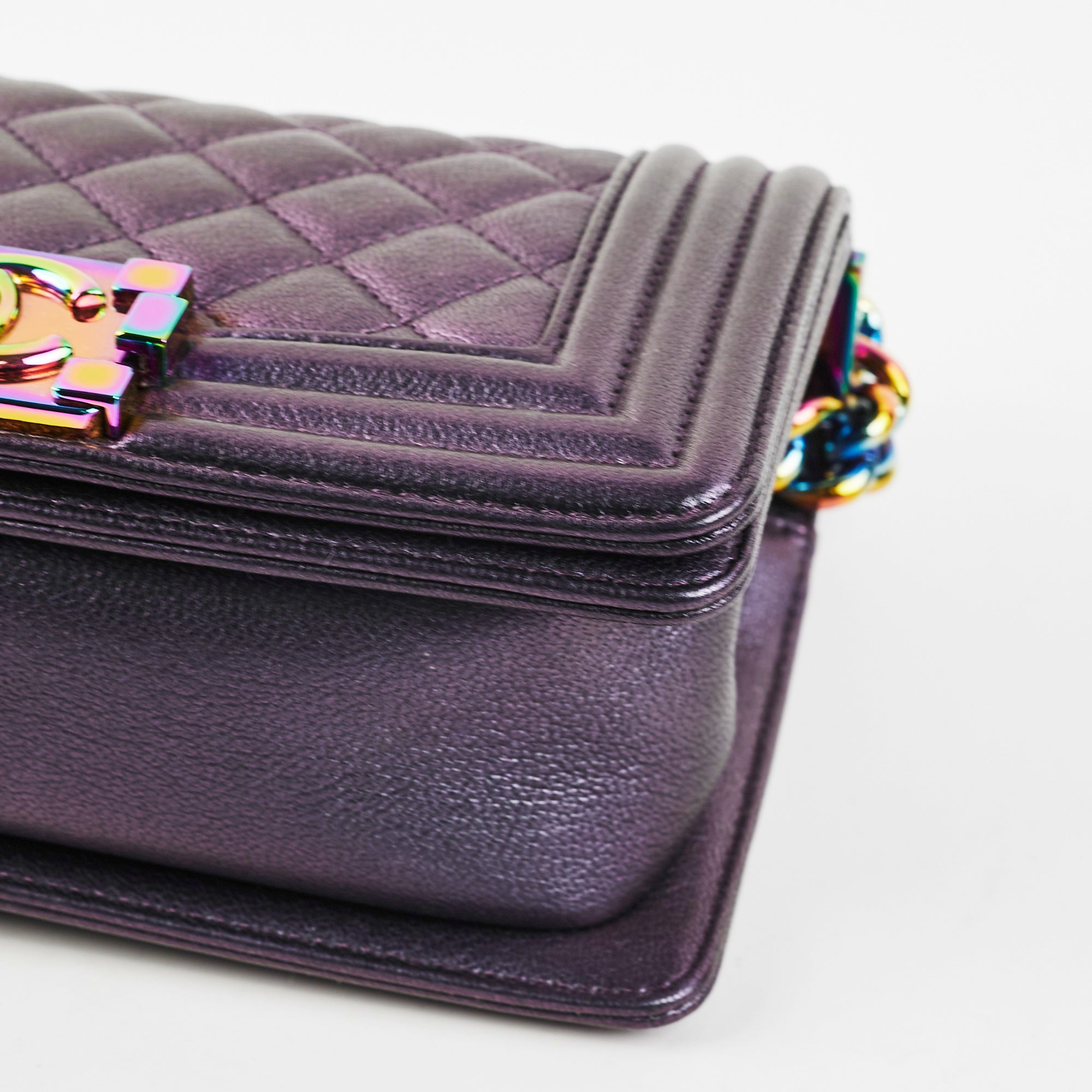 Chanel Small Boy Mermaid Iridescent Purple Shoulder Bag - Luxury Designer Crossbody Purse for Women | Perfect for Evening Parties, Date Nights & Special Occasions
