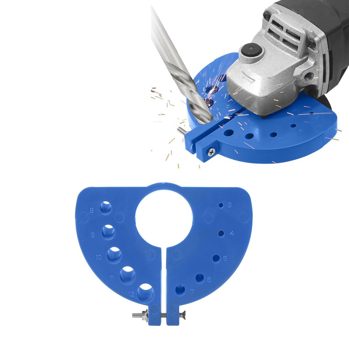 Premium Drill Bit Sharpener for All Bits - Universal Drill Bit Grinding Attachment | Power Drill Bit Sharpener Tool | Multi-Spec Grinding for Various Drill Sizes | Heavy-Duty Angle Grinder Accessory (Blue) - Perfect for DIY Projects, Metalworking & Woodworking