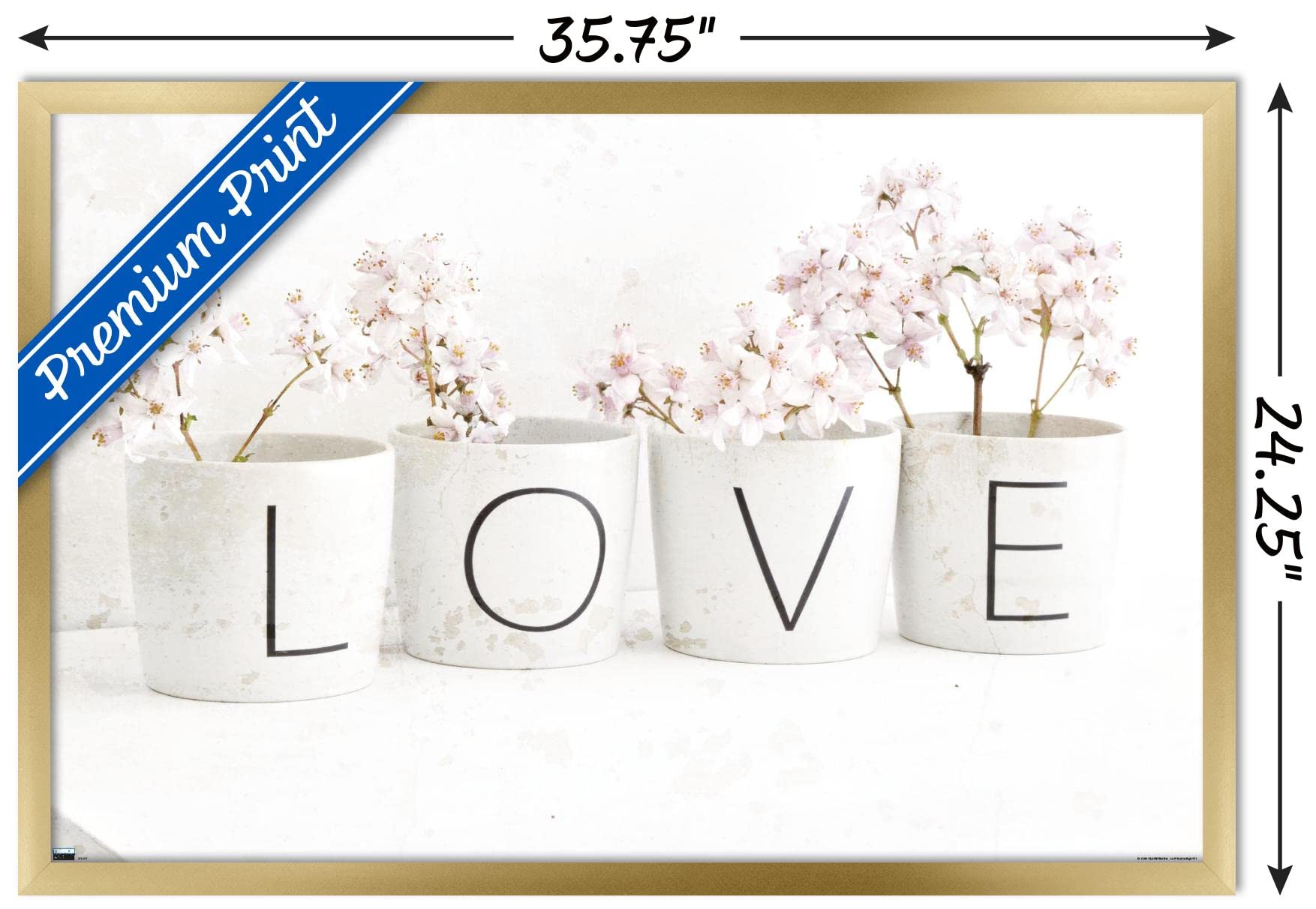 Trends International Tom Quartermaine Love Blossom in Cups Wall Poster - 22.375