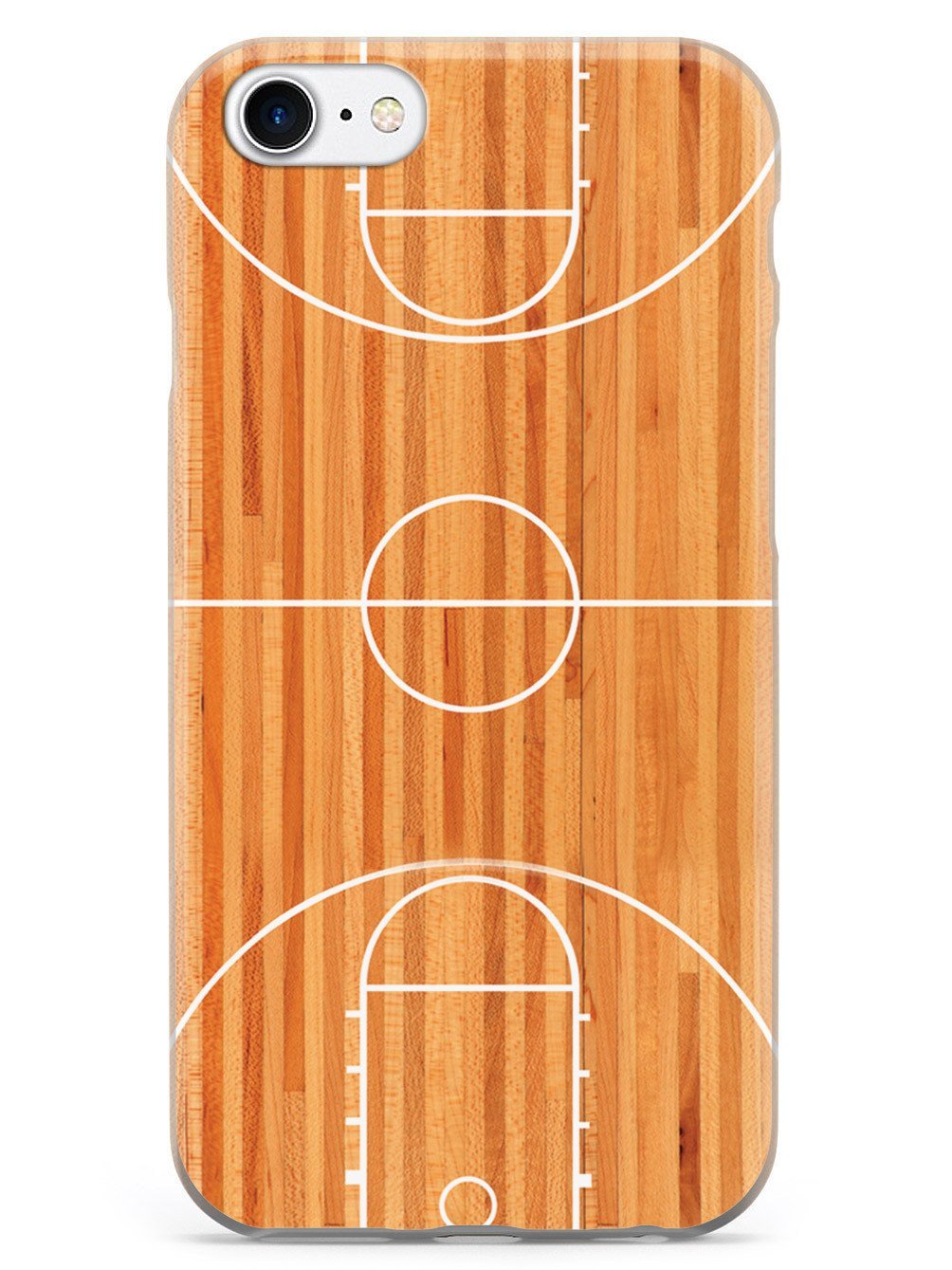 **Inspired Cases - iPhone 8 Case - 3D Textured Protective Cover with Basketball Court Wood Floor Design - Durable Shockproof Slim Fit for Apple iPhone 8 - Perfect for Sports, Work & Everyday Use**