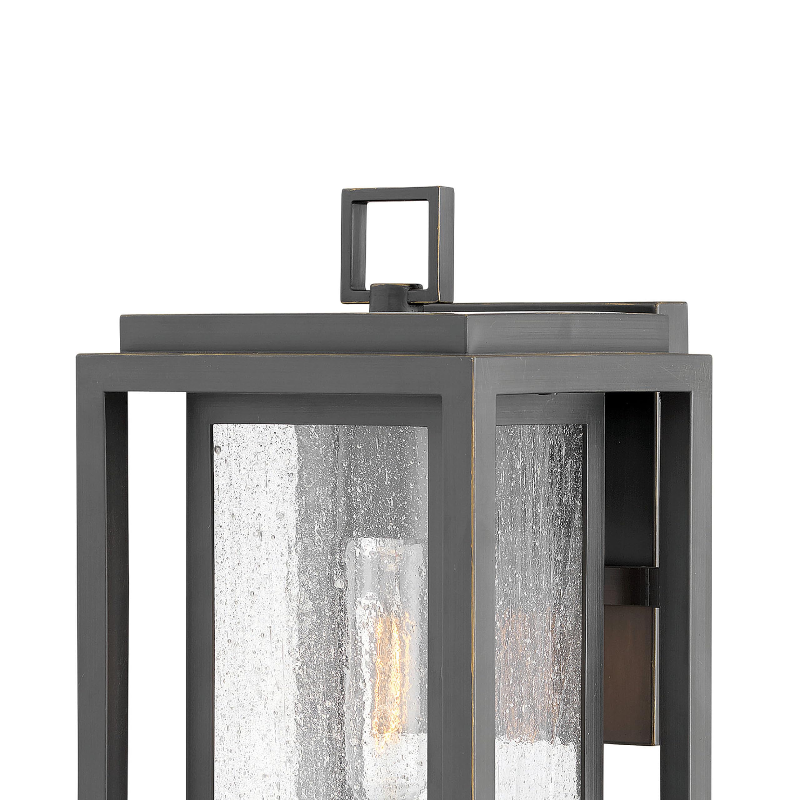 Hinkley Republic 1000OZ Small Outdoor Wall Mount Lantern - Transitional Modern Double Frame Design, Coastal Collection in Oil Rubbed Bronze - Perfect for Porch, Patio, and Garden Lighting