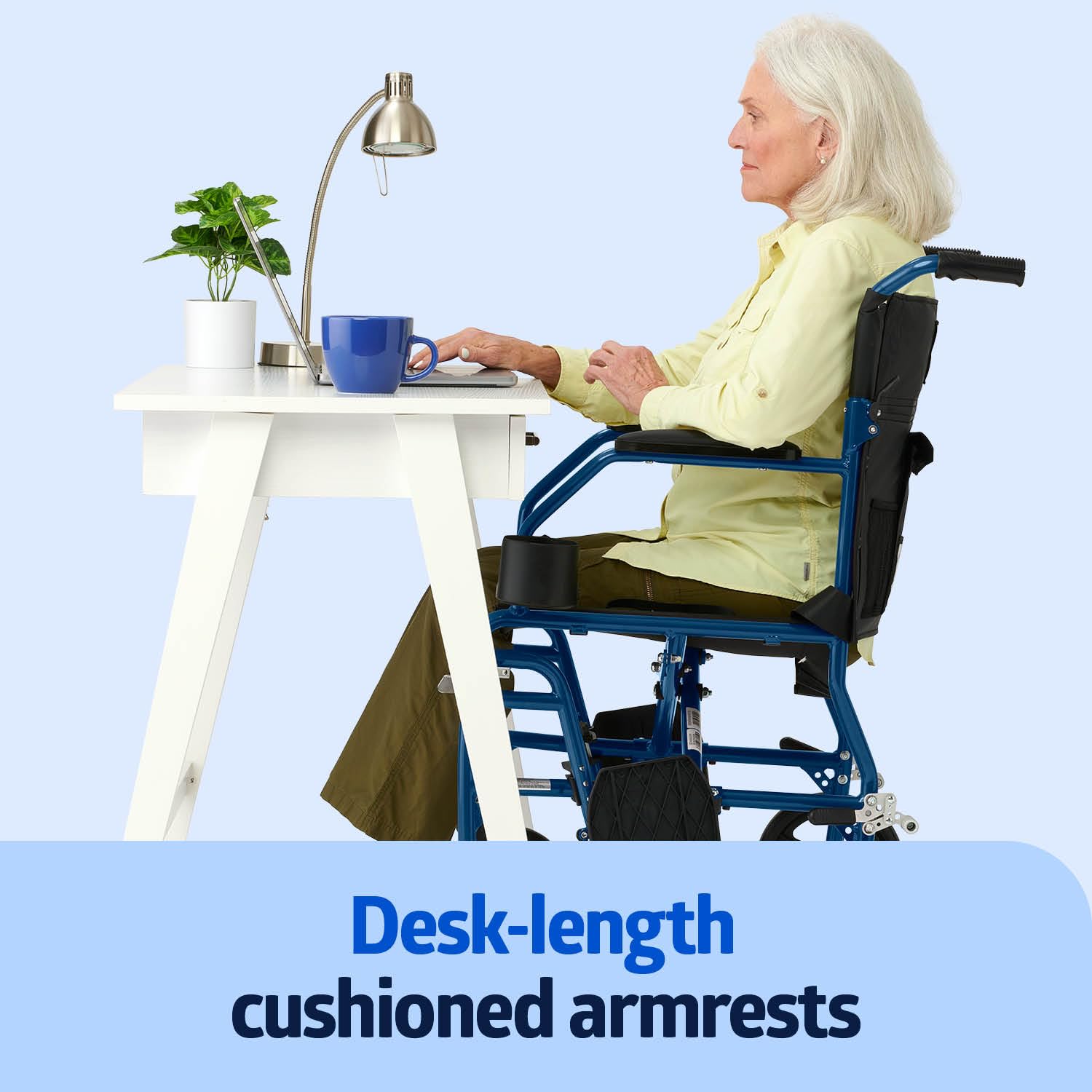 Medline Ultra Lightweight Transport Wheelchair for Adults - Foldable 19