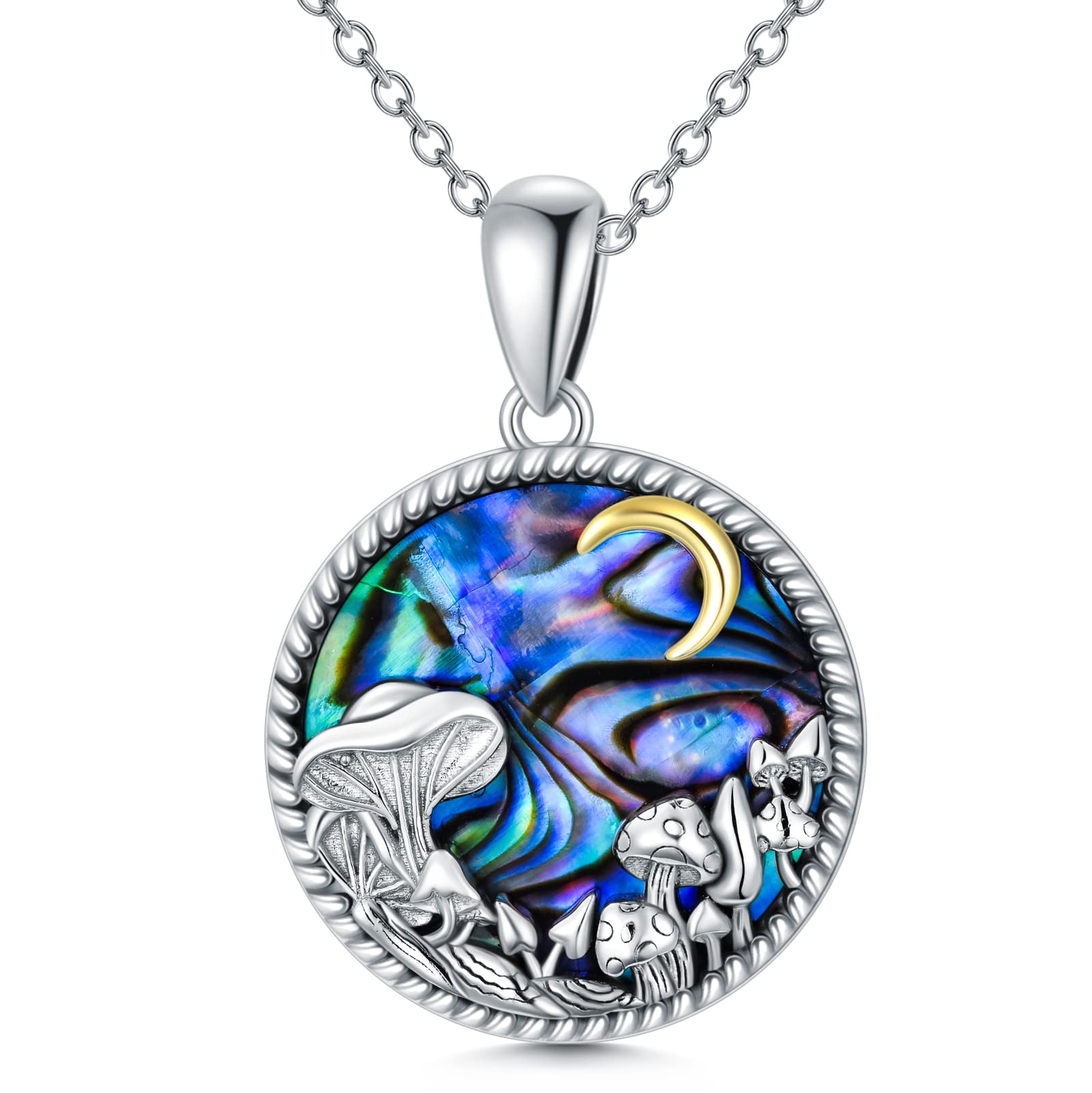 925 Sterling Silver Mushroom Frog Necklace - Cute Botanical Jewelry Gift for Women, Wife, Girlfriend, Sister - Perfect for Birthday, Anniversary & Everyday Boho Style Accessories