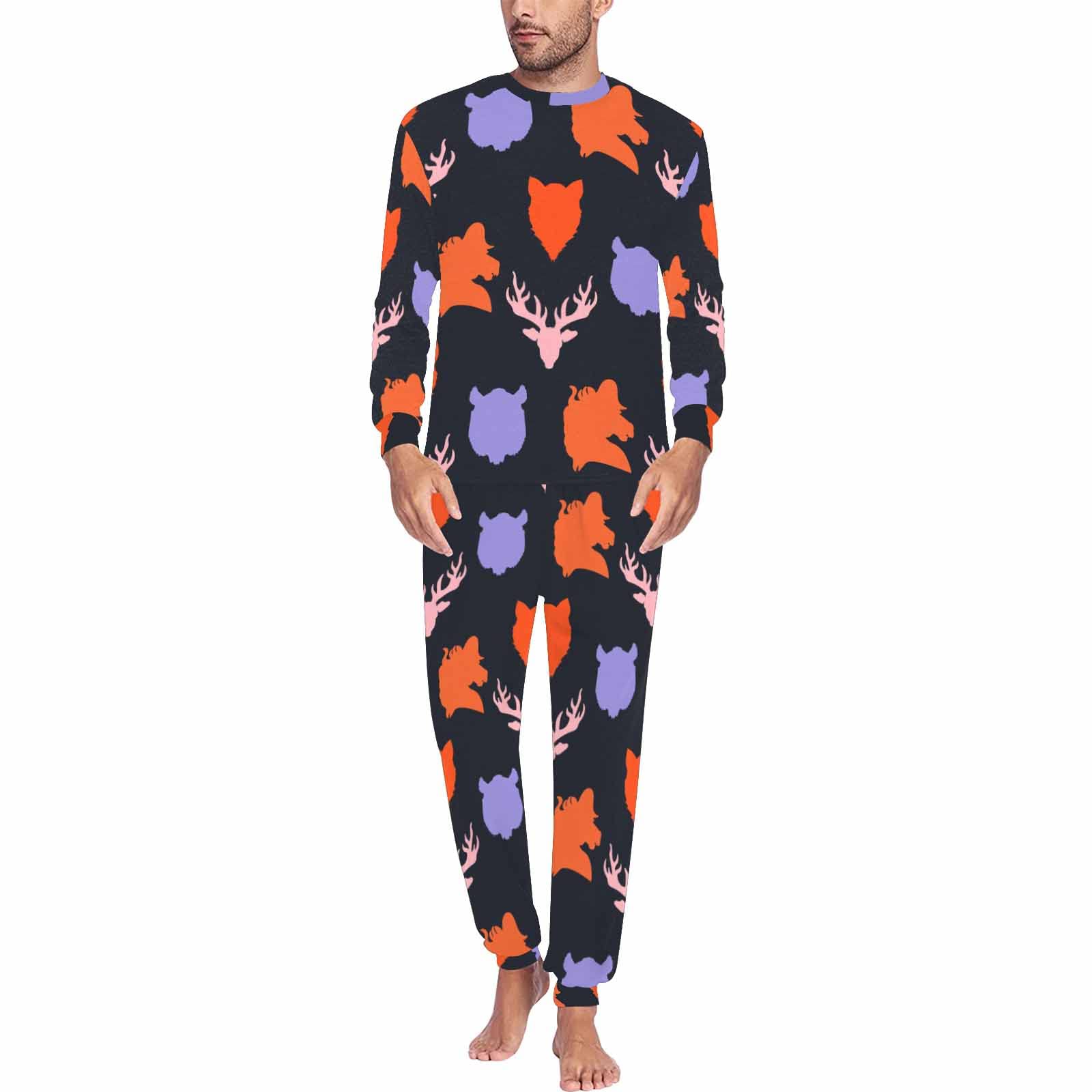 InterestPrint Aliens Monster Men's 2-Piece Pajama Set - Soft Sleepwear & Lounge Outfit for Relaxing at Home or Sleepovers