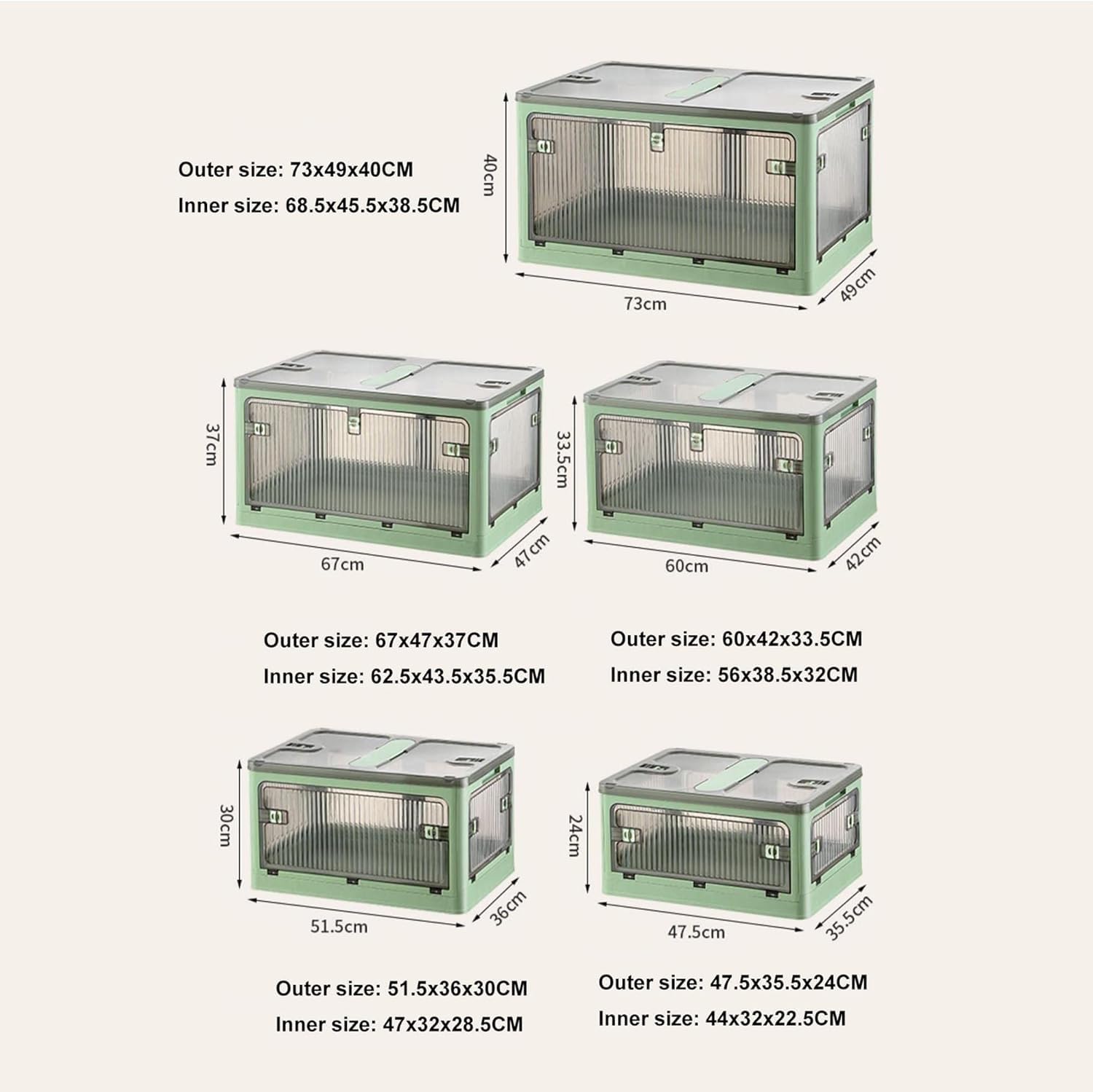 Foldable Plastic Storage Boxes with Lids - Large Clear Storage Bins with Handles & Wheels for Organizing Wardrobe, Grocery, Cupboard - Perfect for Home, Office, and Travel Storage Solutions
