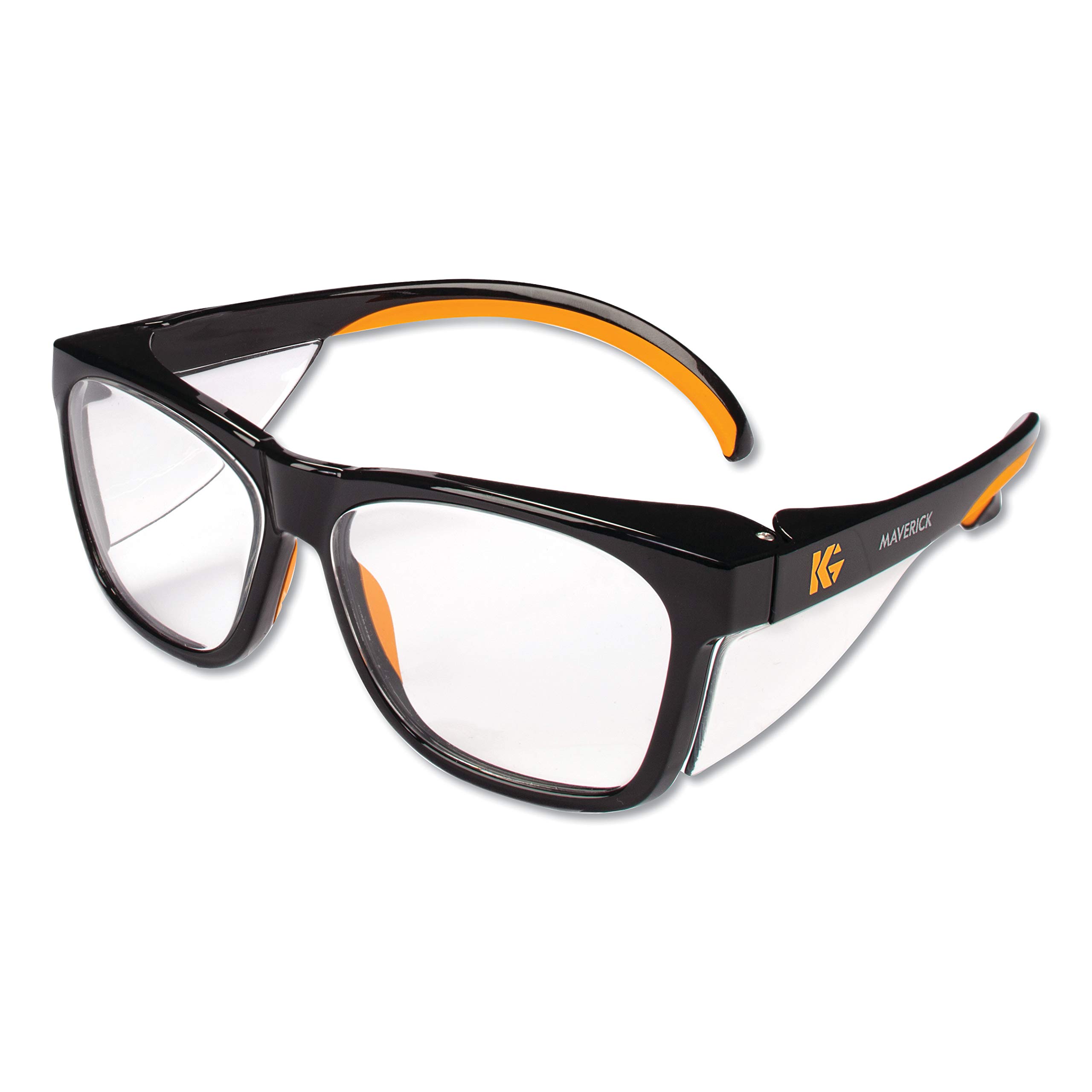 KleenGuard™ V30 Maverick™ Safety Glasses (49312) - Anti-Glare Coating, Clear Lenses, Black Frame - Unisex Protective Eyewear for Men & Women - 12 Pack - Ideal for Construction, Woodworking, and Industrial Safety Work