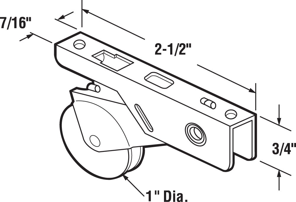 Prime-Line B 665 1 Inch Stainless Steel Screen Door Roller Assembly - 2 Pack for Bay Mills - Smooth Sliding Replacement for Patio, Porch & Storm Doors