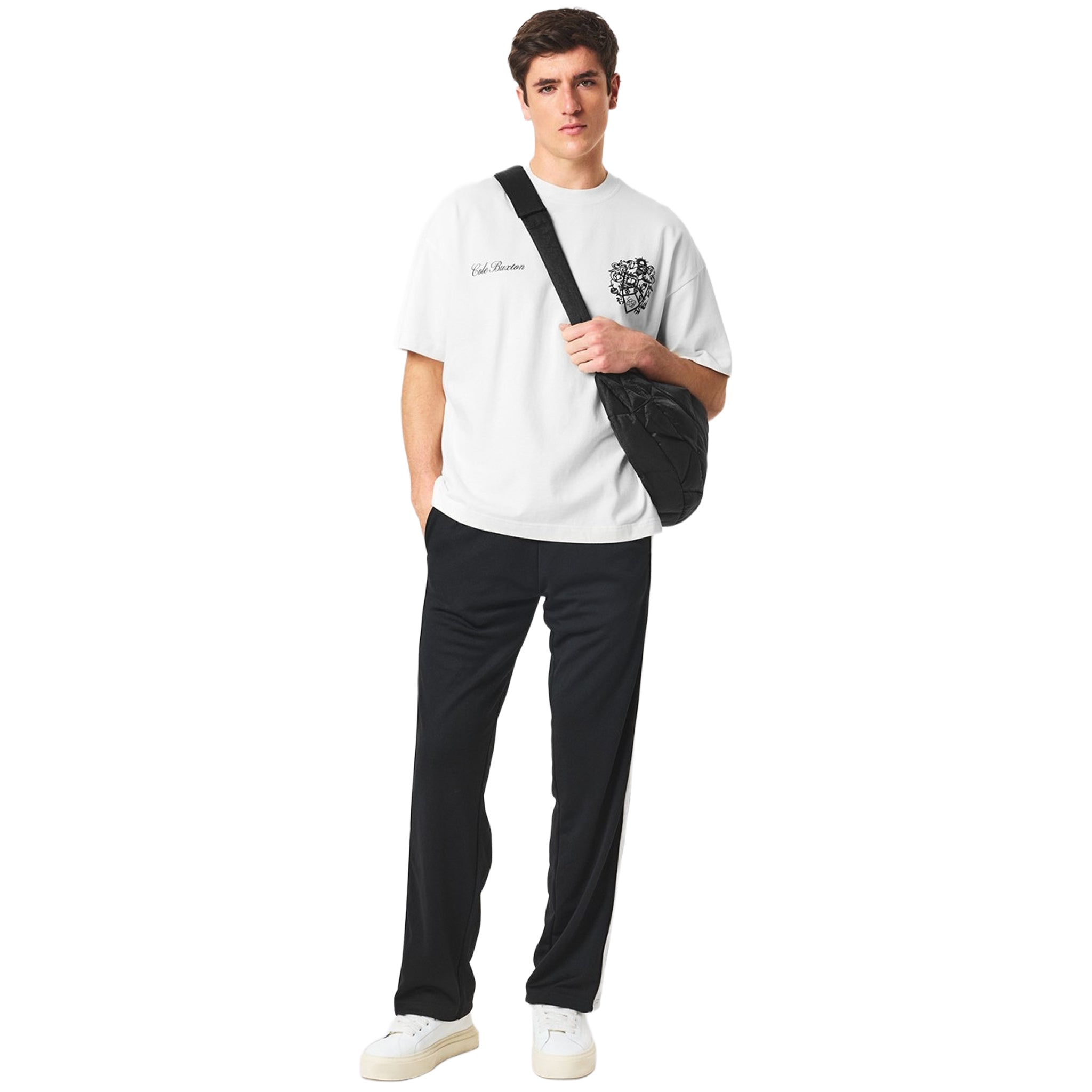 Cole Buxton Collegiate White T-Shirt for Men - Premium Cotton Crewneck Tee | Casual Wear, Street Style & Everyday Outfits