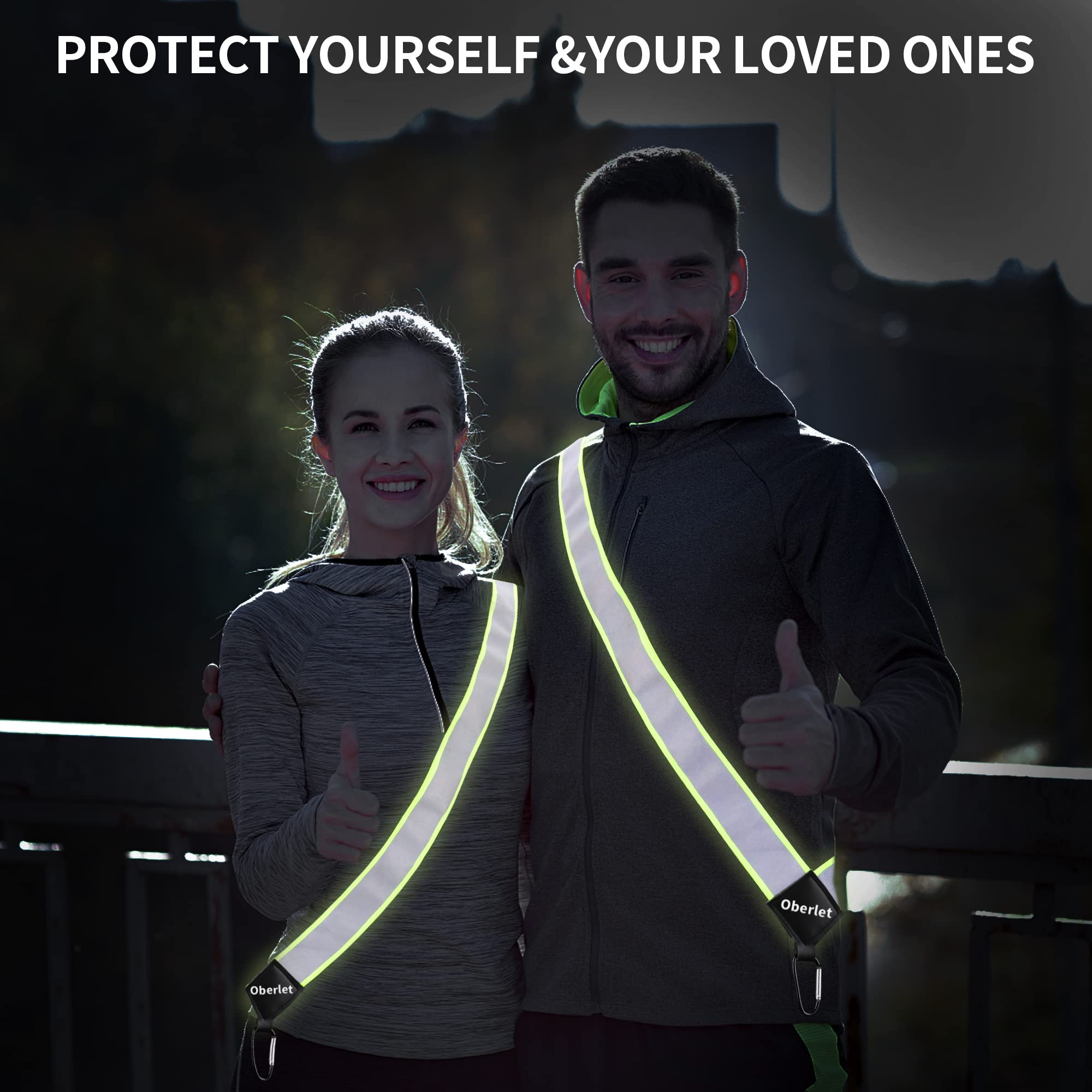 High Visibility Reflective Running Belt - Reflective Safety Sash for Night Jogging, Walking & Cycling - Adjustable Reflective Gear for Runners, Pedestrians & Outdoor Activities in Low Light Conditions