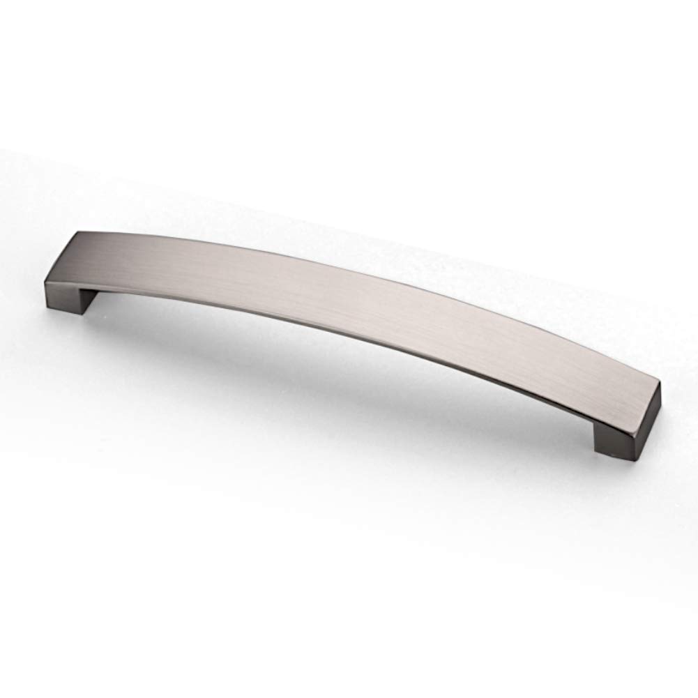 ANGSTROM 1-Pack 5 Inch Curved Arch Cabinet Pulls - Brushed Nickel Zinc Handle Bar for Kitchen, Bathroom & Furniture Drawers