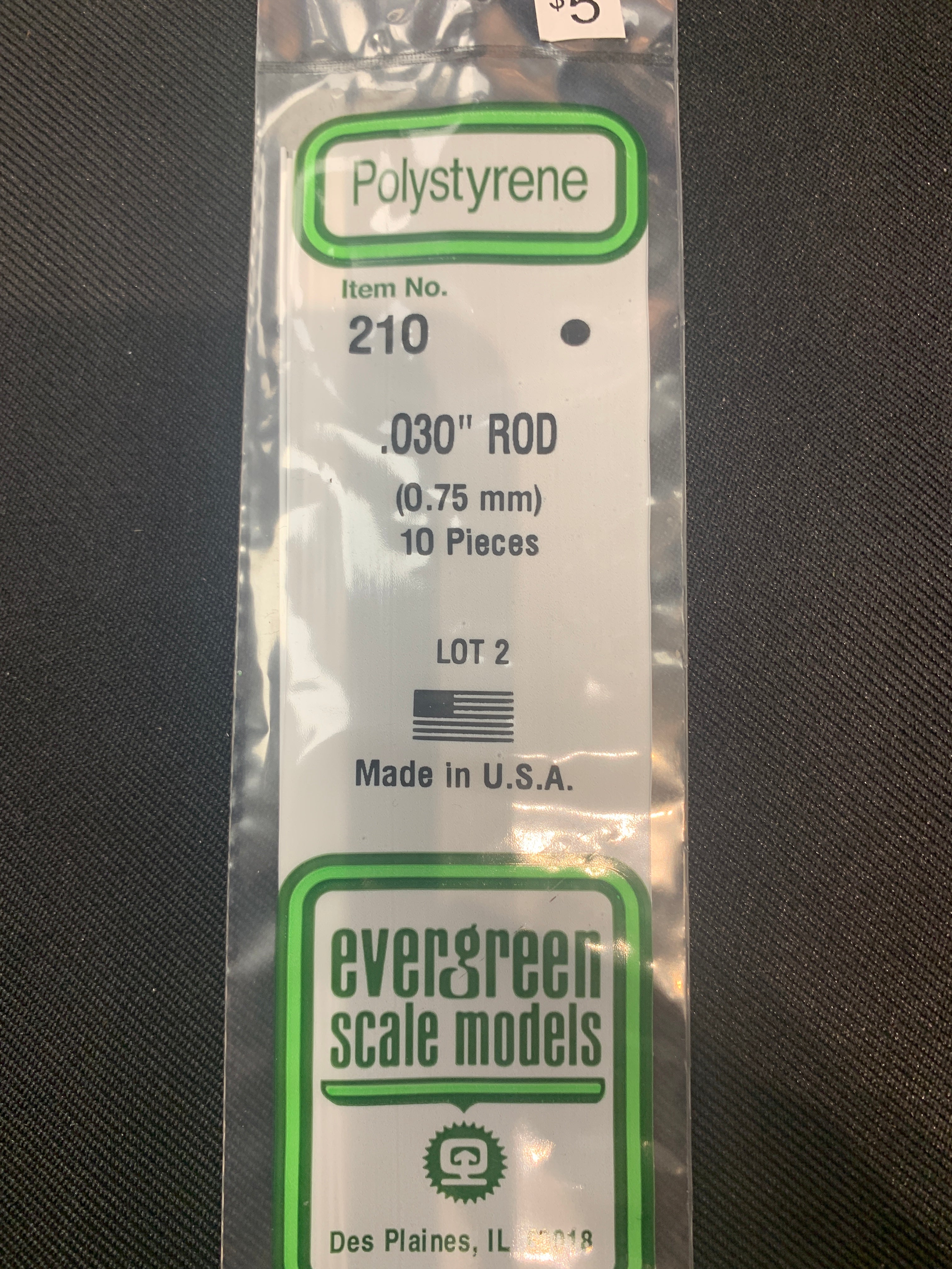 Evergreen Polystyrene Rod #210 - 0.030