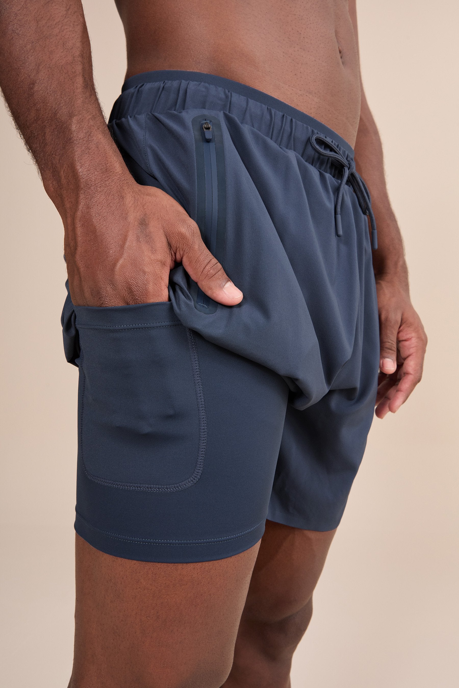 6 Pack Nylon Tech Sweat Shorts for Men - Lightweight Quick-Dry Athletic Shorts with Pockets - Perfect for Running, Gym Workouts & Summer Outdoor Activities