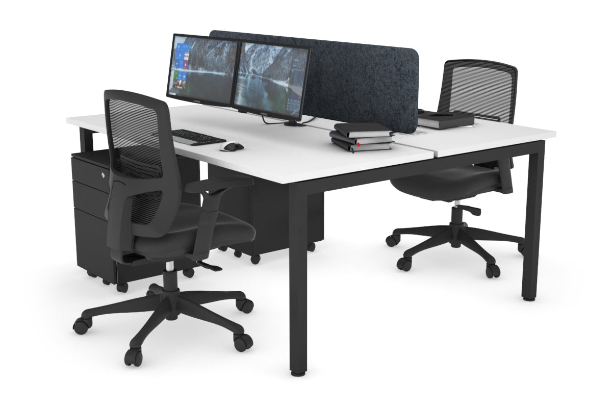 Quadro Square Legs 2 Person Office Workstation Desk [1400L x 700W] - Perfect for Collaborative Workspaces & Home Offices