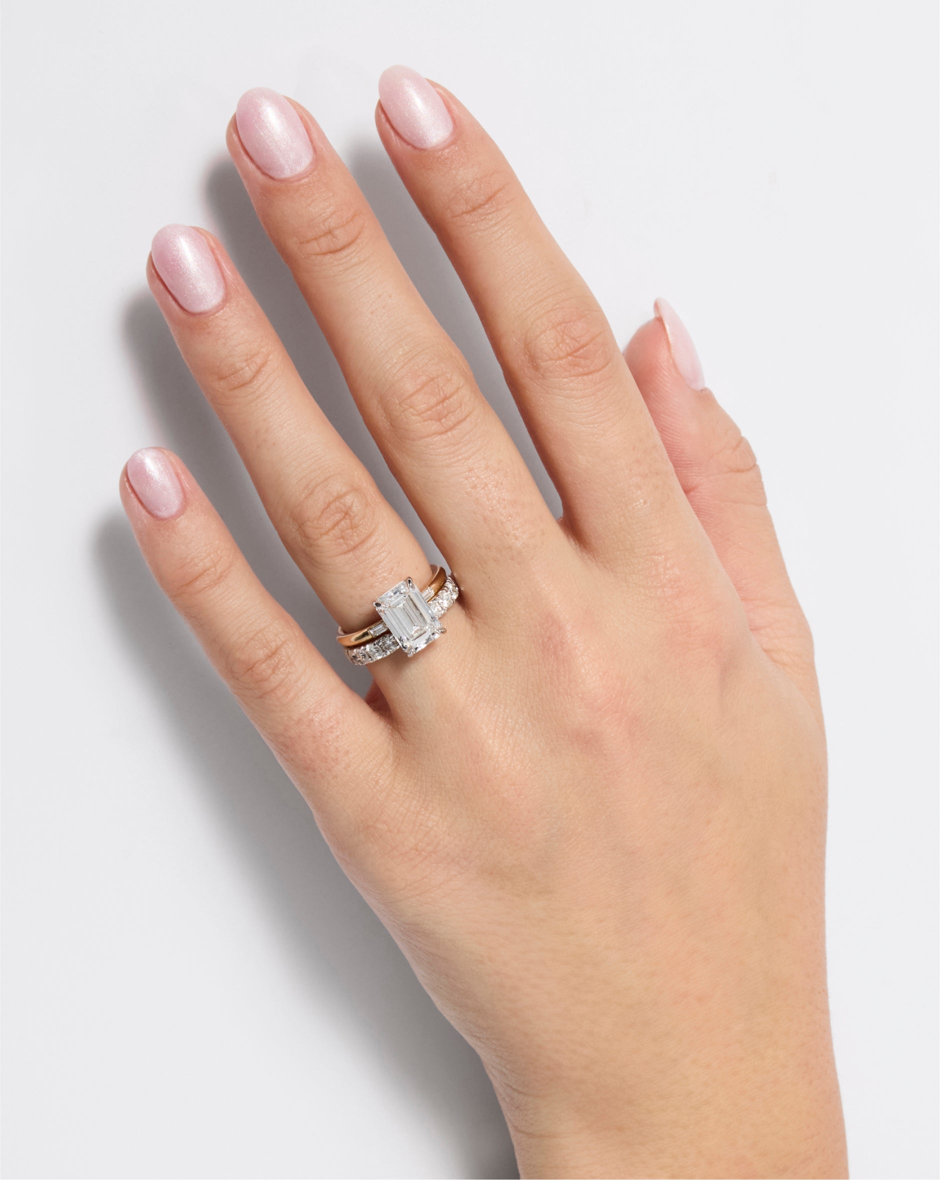 Elegant Cloud Inlay Baguette Ring - Perfect for Weddings, Anniversaries & Special Occasions