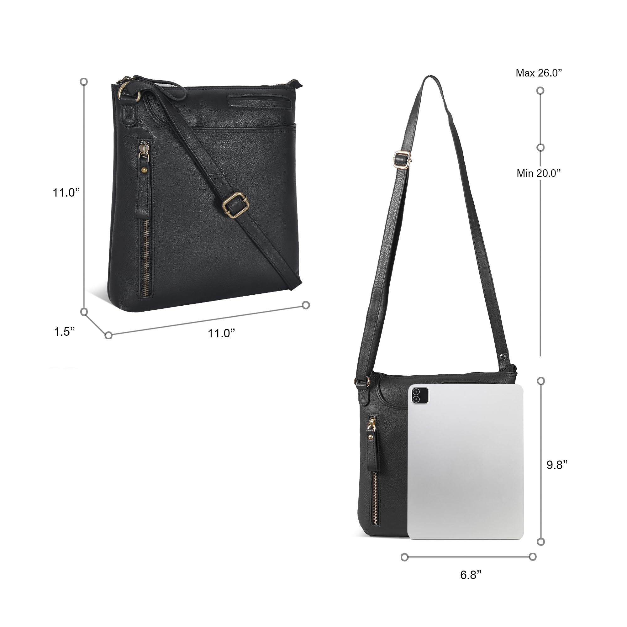 Stylish Leather Crossbody Bags for Women - Fashionable Sling Handbags & Medium Shoulder Purses - Perfect for Work, Travel & Everyday Use