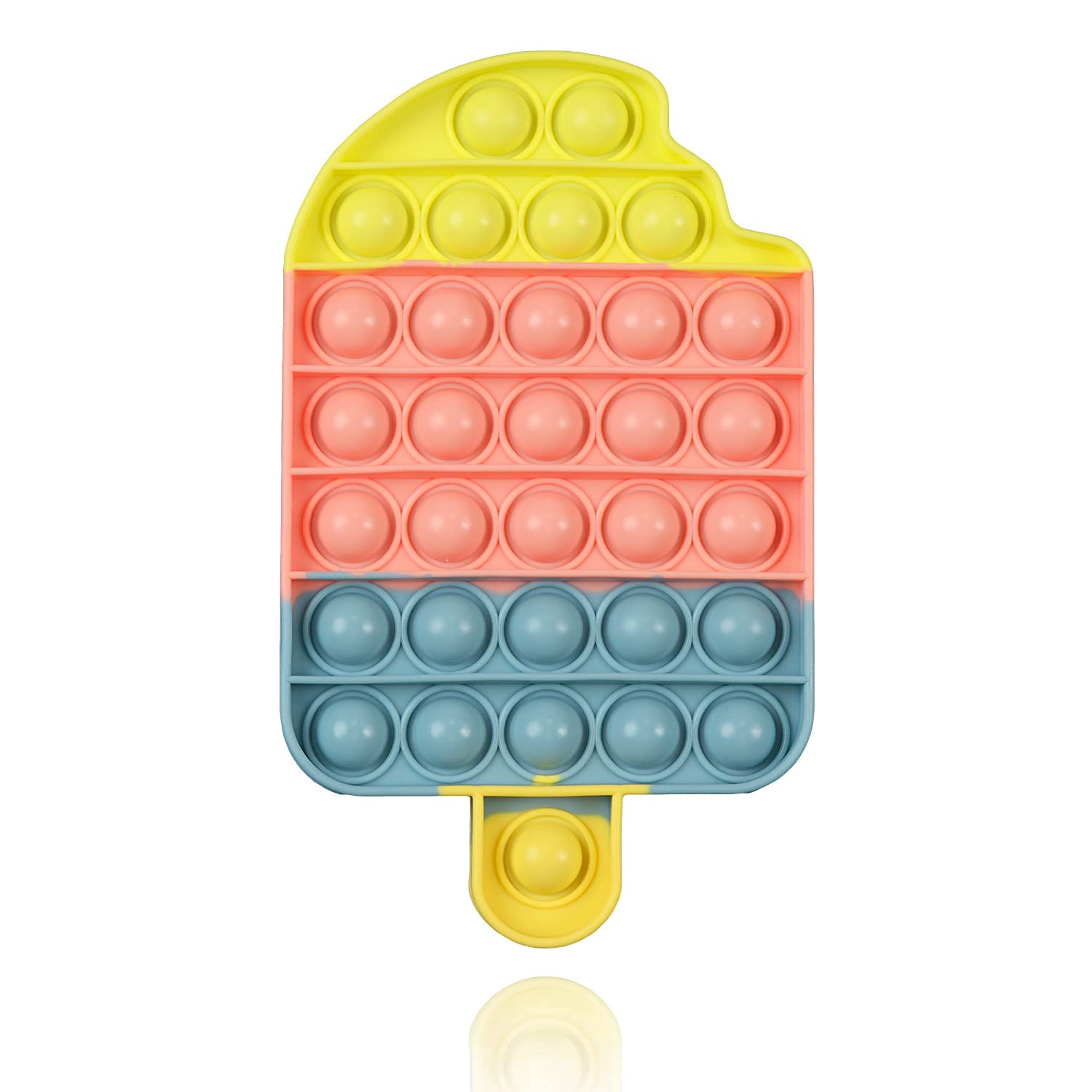 **Silicone Push Pop Bubble Fidget Sensory Toy for Kids & Adults - Stress & Anxiety Relief, Autism & Special Needs Sensory Tool - Fun Ice Cream & Rainbow Colors for Home, Office & Travel**