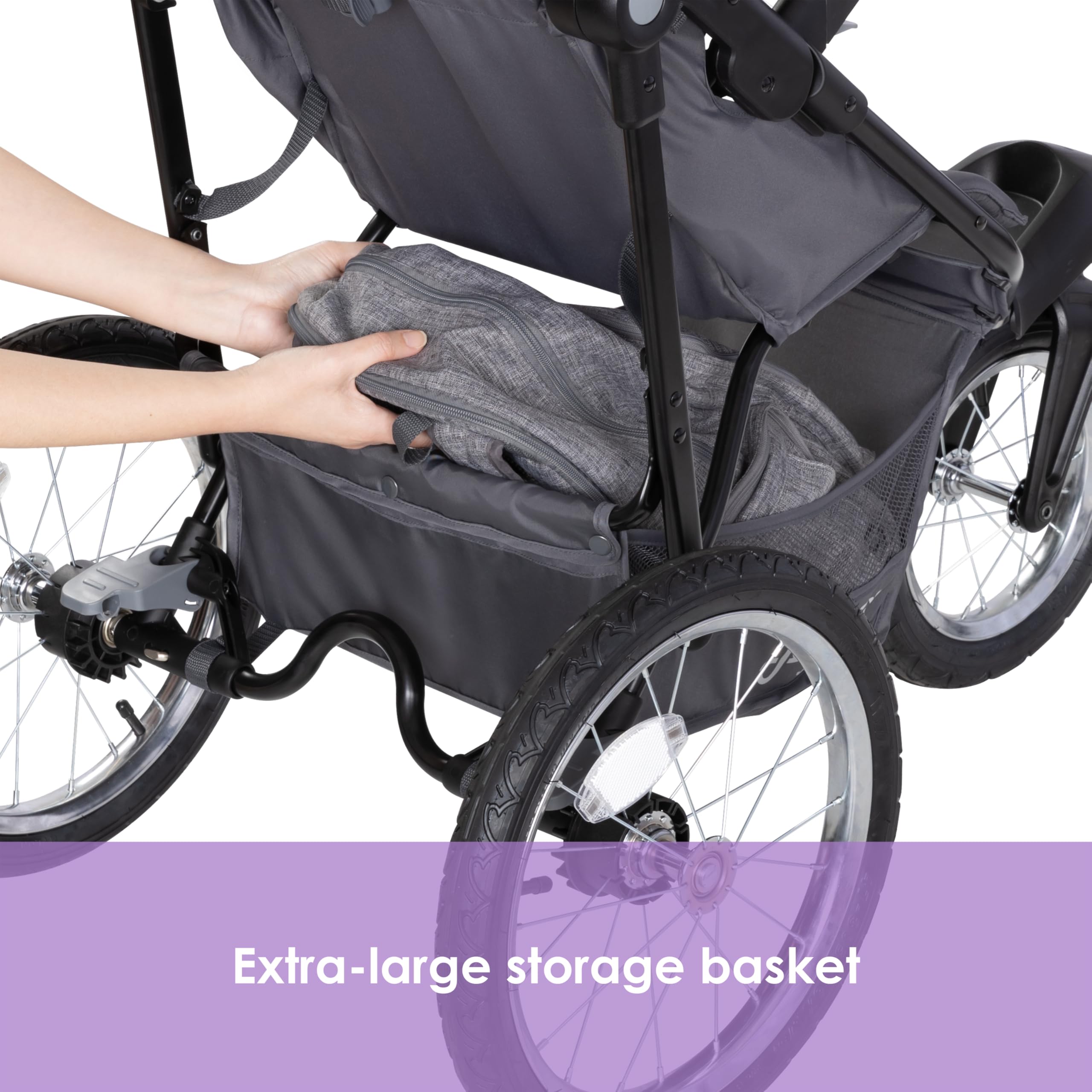 Baby Trend Journey Jogging Stroller - Lightweight All-Terrain Stroller for Running & Walking, Adjustable Canopy & Suspension, Stellar Grey | Perfect for Active Parents & Outdoor Adventures with Baby
