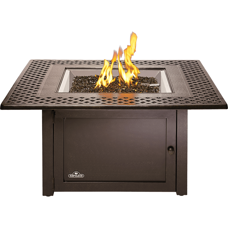 Napoleon Kensington Square Outdoor Fire Table - Propane Fire Pit for Patio, Deck, Backyard & Garden - Weather-Resistant & Stylish Design for Relaxing Evenings