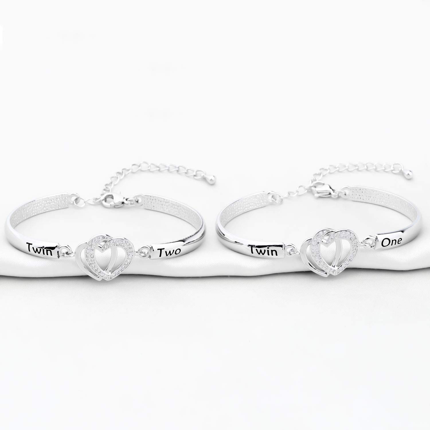 Gzrlyf Twin Bracelets Set - Matching Sister Jewelry for Twins, Best Friend Gifts for Women - Perfect for Birthdays, Anniversaries & Special Occasions