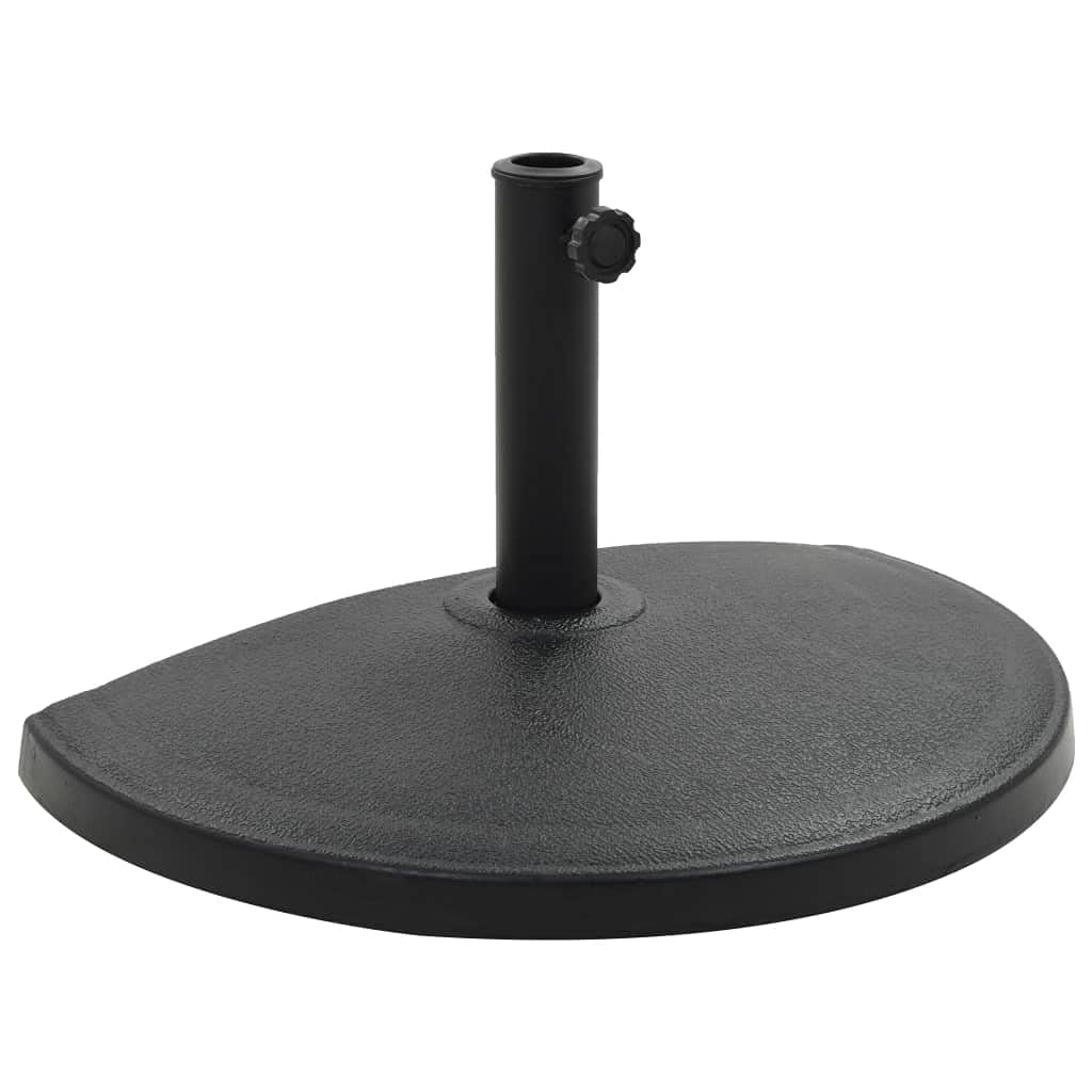 Heavy Duty Half Round Polyresin Patio Umbrella Base Stand - 33.1 lbs Black for Market Umbrellas | Perfect for Outdoor Use in Garden, Lawn, Poolside & Backyard | Weather-Resistant Umbrella Weight for Stable Shade Protection