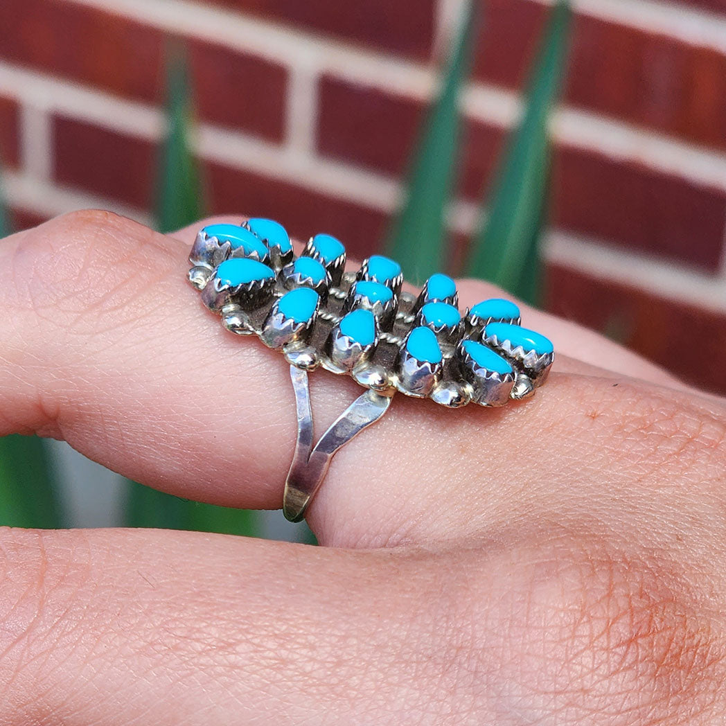 Vintage RC Cluster Ring - Elegant Statement Jewelry for Women, Perfect for Parties, Weddings & Special Occasions
