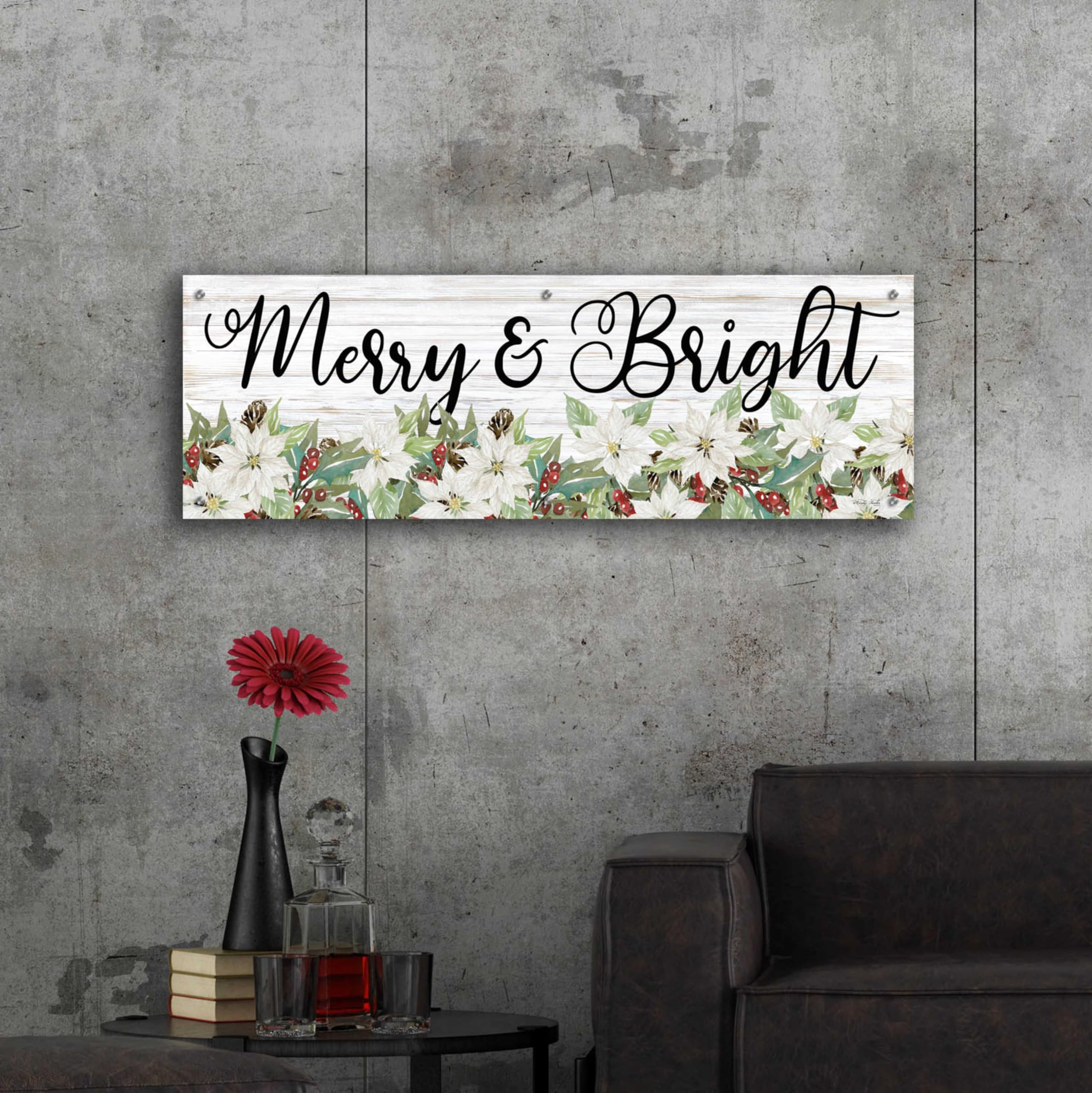 Epic Art 'Merry & Bright' by Cindy Jacobs - 48x16 Inch Acrylic Glass Wall Decor - Perfect for Living Room, Bedroom & Office Decoration