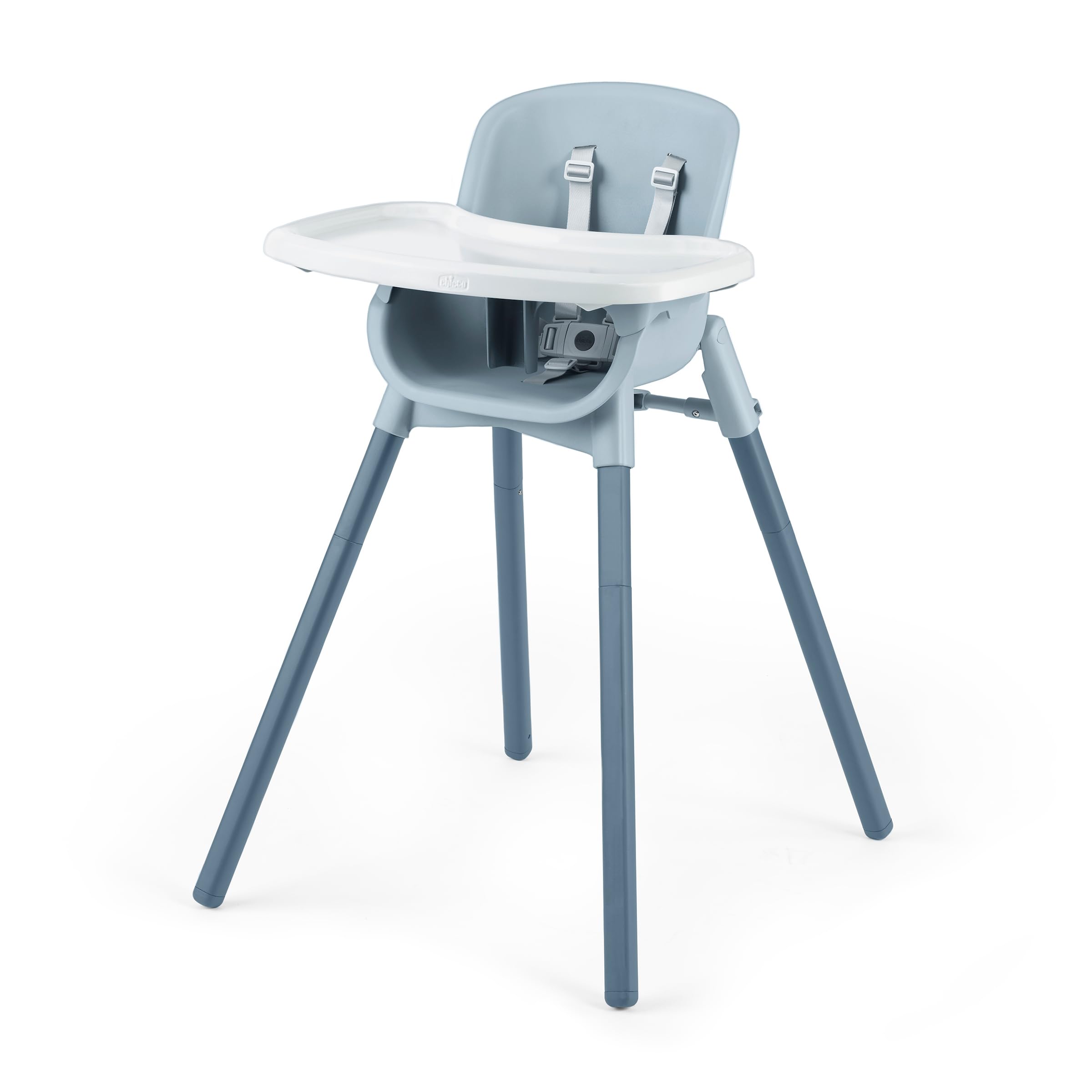 Chicco Zest 4-in-1 Convertible High Chair - Adjustable Toddler Feeding Chair & Youth Stool with Easy Clean Fabric | Space Saving Foldable Design | Perfect for Dining, Kitchen & Travel | Capri Blue