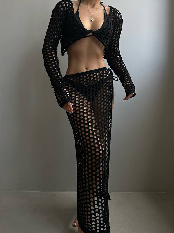 ZASUWA Women's Sexy Fishnet Bikini Cover Up Dress - Sheer Mesh Swimwear Beach Party Outfit for Poolside & Summer Vacations