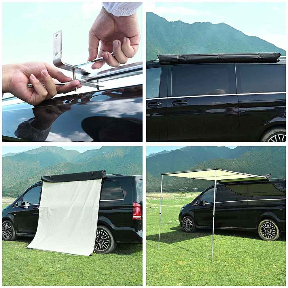 TheLAShop 8' x 6.7' SUV Car Side Awning with LED Light - Perfect for Camping, Tailgating & Outdoor Adventures