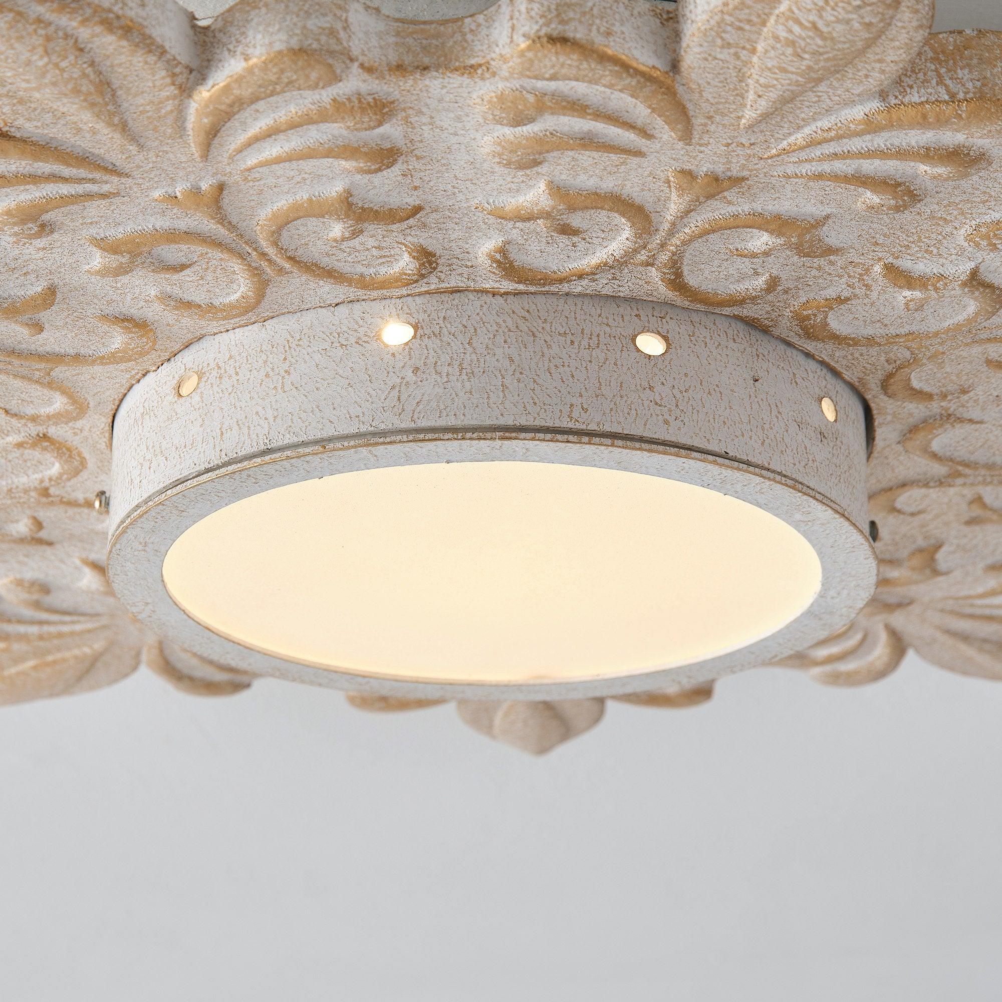 22 Inch White Modern Sunburst Flush Mount LED Ceiling Light - Energy Efficient Dimmable Lighting for Bedroom, Living Room & Hallway