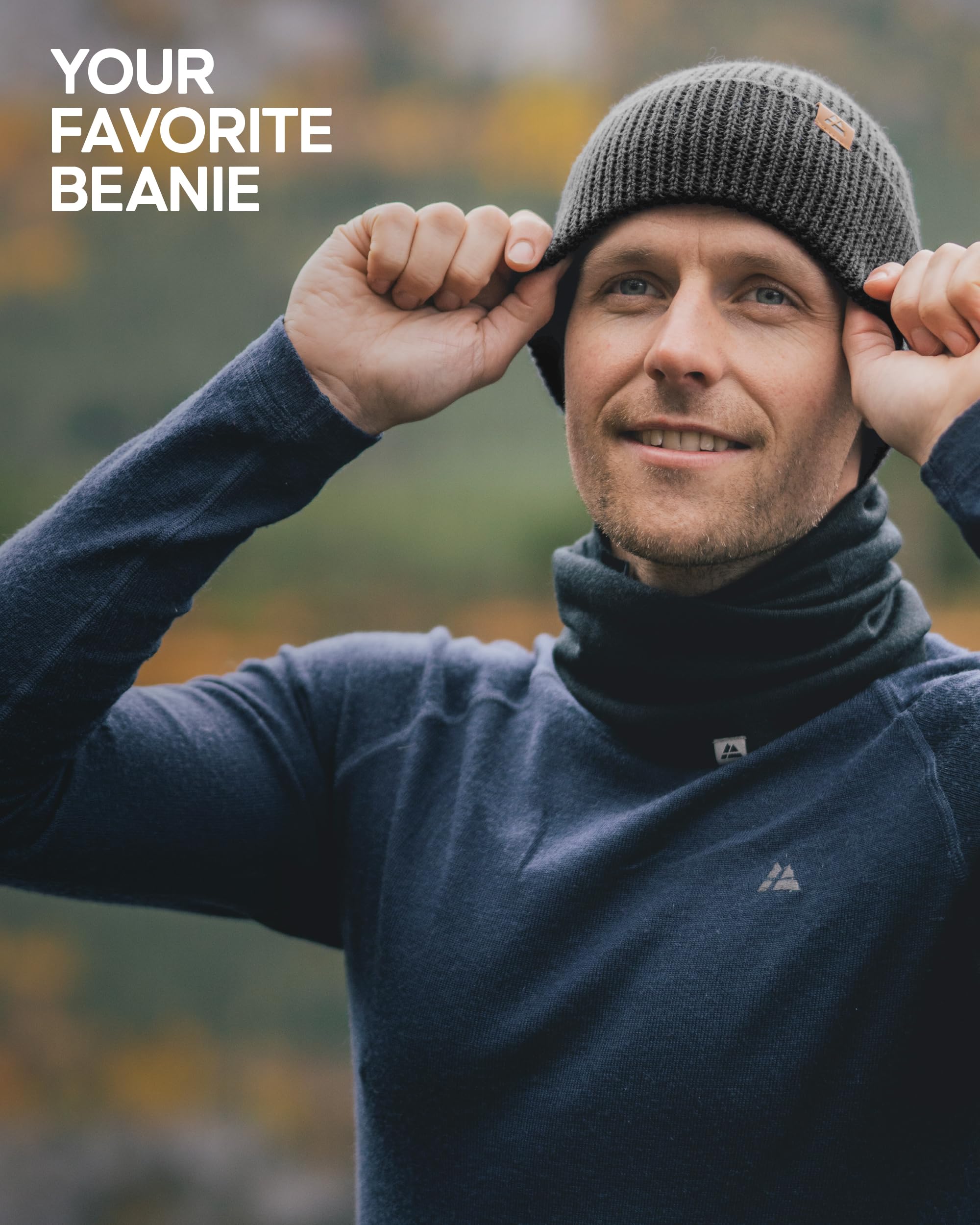 DANISH ENDURANCE Merino Wool Beanie for Men & Women - Soft Warm Knitted Winter Hat for Cold Weather - Perfect for Skiing, Hiking & Outdoor Activities