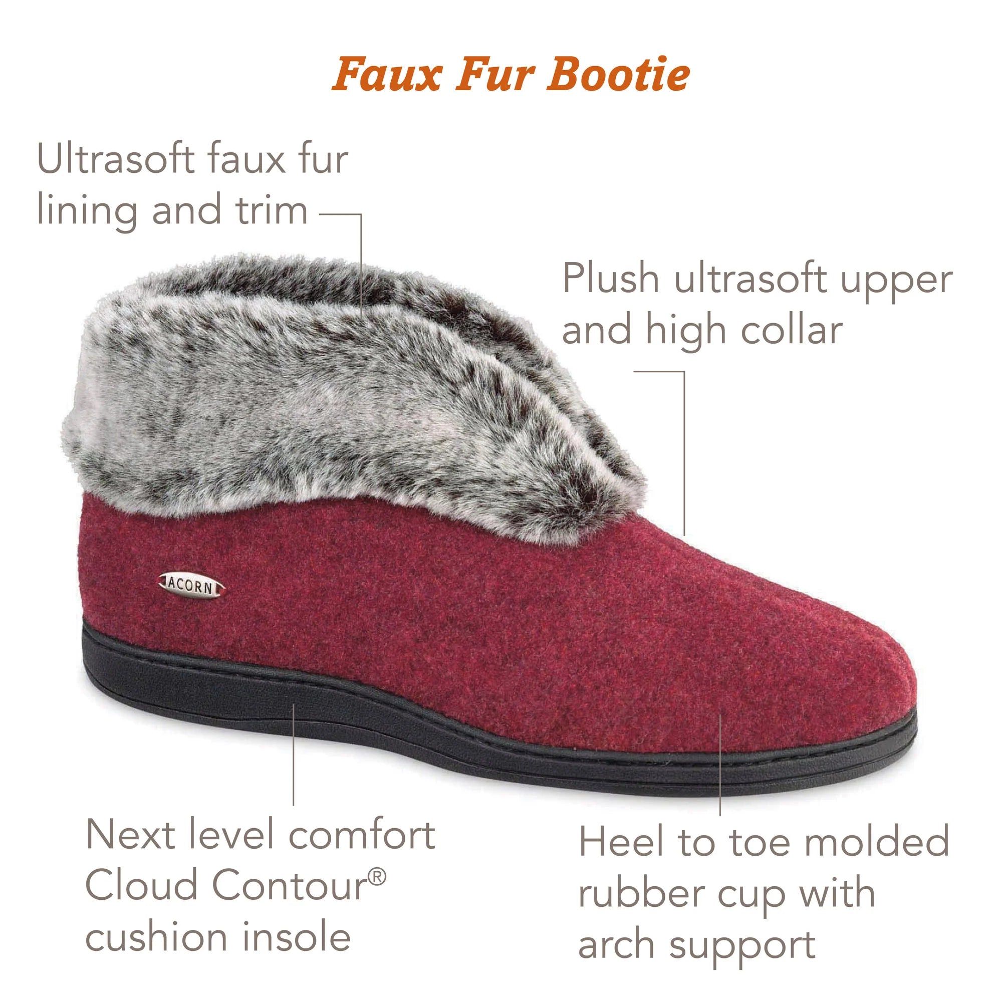 Women's Warm Faux Fur Chinchilla Bootie Slippers - Cozy Indoor/Outdoor House Shoes with Non-Slip Sole - Perfect for Winter, Home, Lounge & Quick Errands
