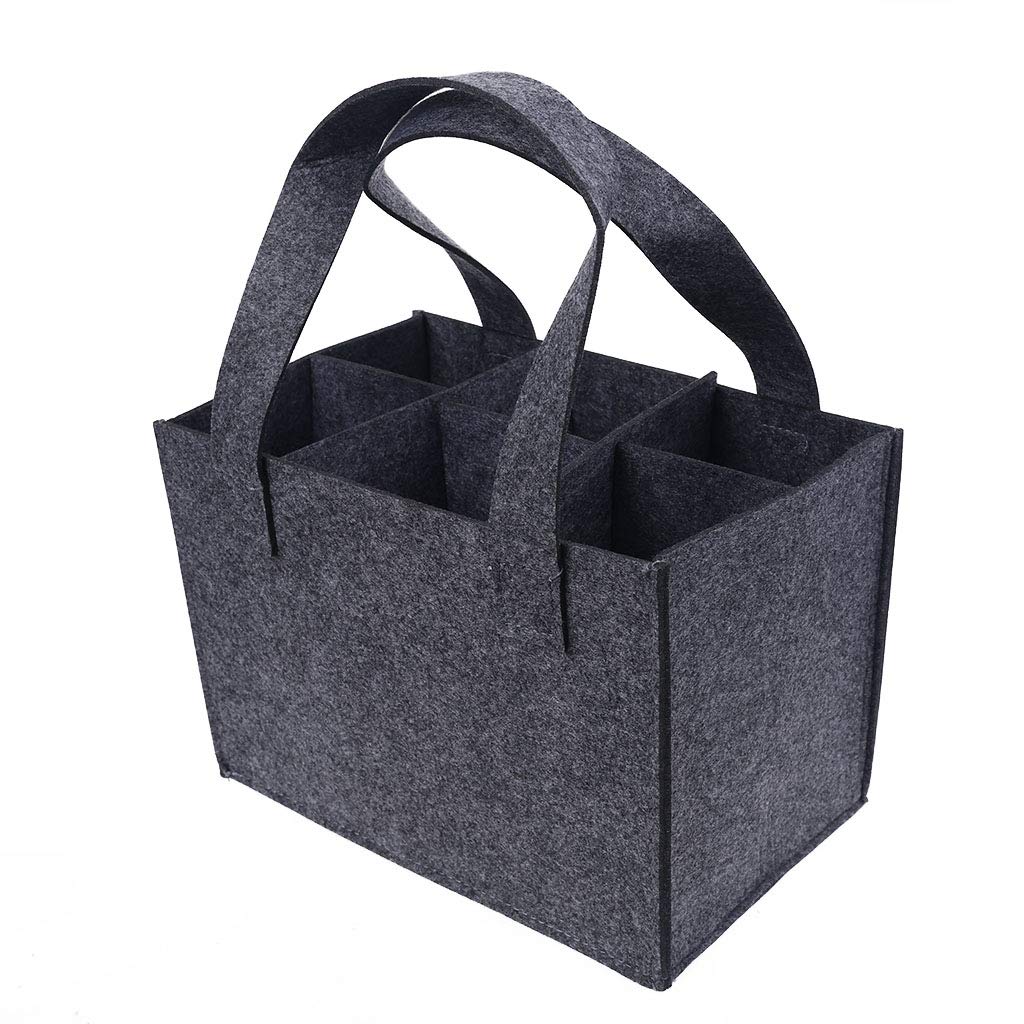CAREMILLE 6 Bottle Insulated Wine Tote Bag - Reusable Leakproof Grocery Carrier for Travel, Camping, Picnics & Outdoor Parties - Perfect for Beach Trips, Tailgating and Wine Tasting Events
