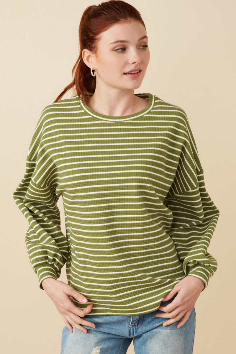 Waffle Textured Striped Drop Shoulder T-Shirt for Men & Women | Casual Streetwear Fashion | Perfect for Everyday Wear, Outings & Layering