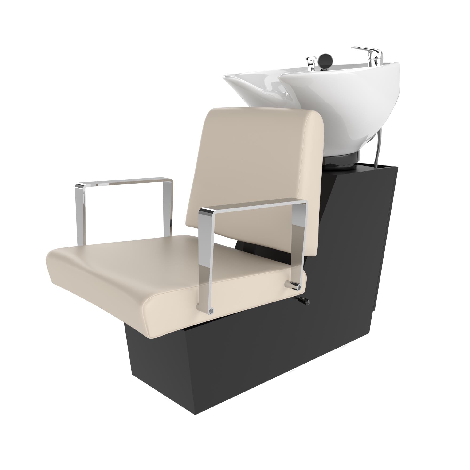Lila Backwash Shampoo Bowl on Wooden Base - Professional Salon Hair Washing Station for Comfortable Hair Care at Home or Salon