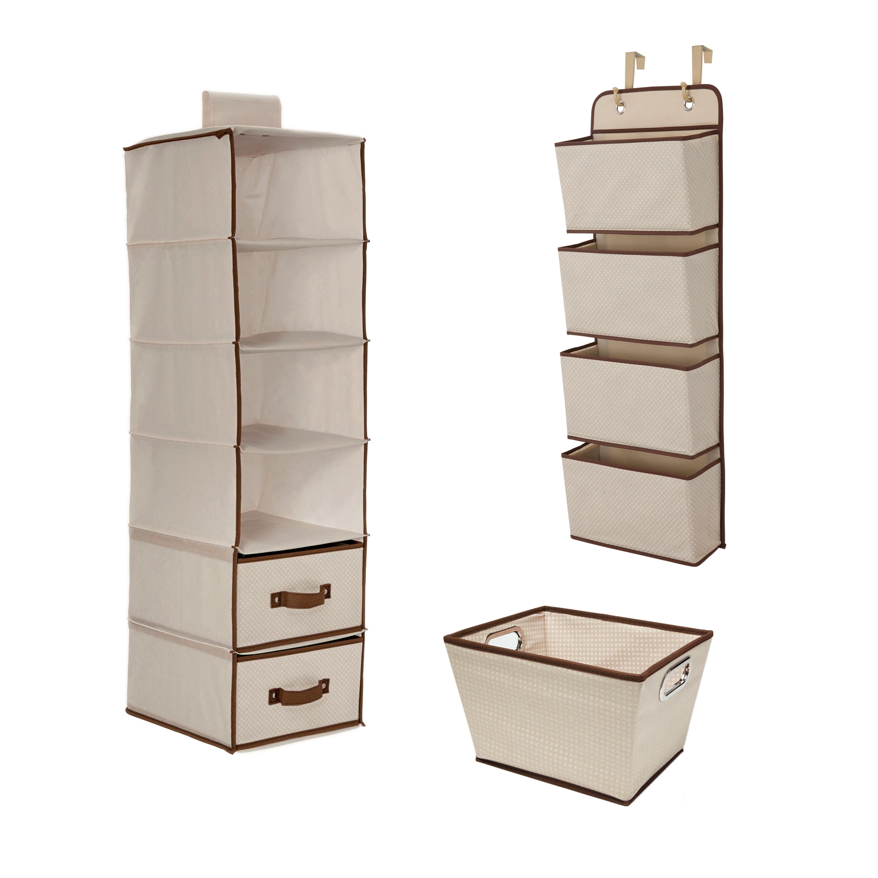 Complete Nursery Organization ValuePack (3 Piece Set) - Baby Closet Organizer, Storage Bins & Hanging Shelves for Nursery, Kids Room & Daycare Organization