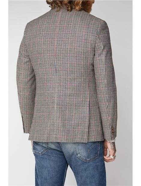 Gibson Mason Fawn Black and Red Check Blazer for Men - Stylish Plaid Sport Coat for Business, Office, and Formal Events