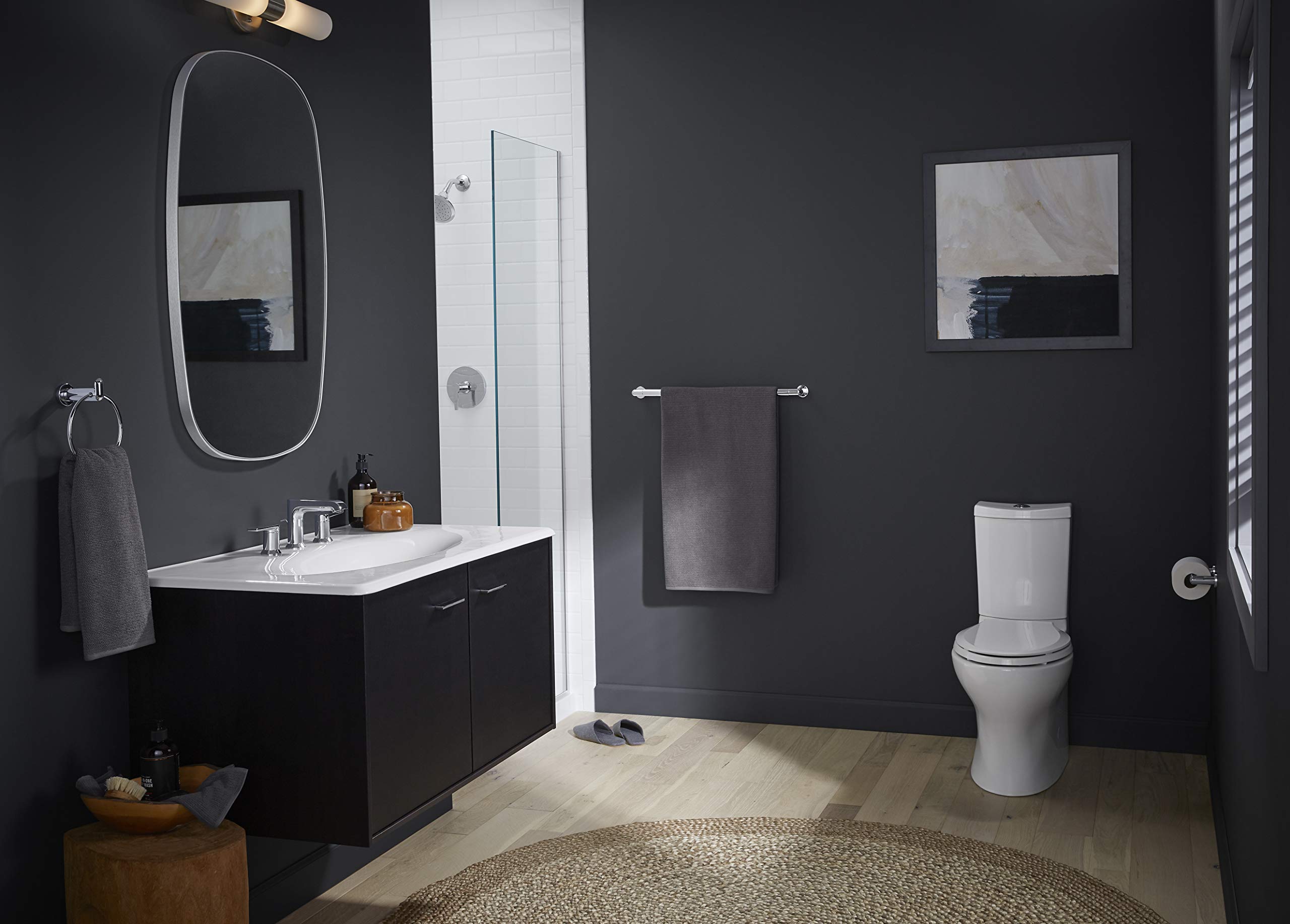 KOHLER Kumin Collection Toilet Paper Holder - Polished Chrome Bathroom Tissue Roll Stand (K-24546-CP) for Modern Home & Commercial Restrooms